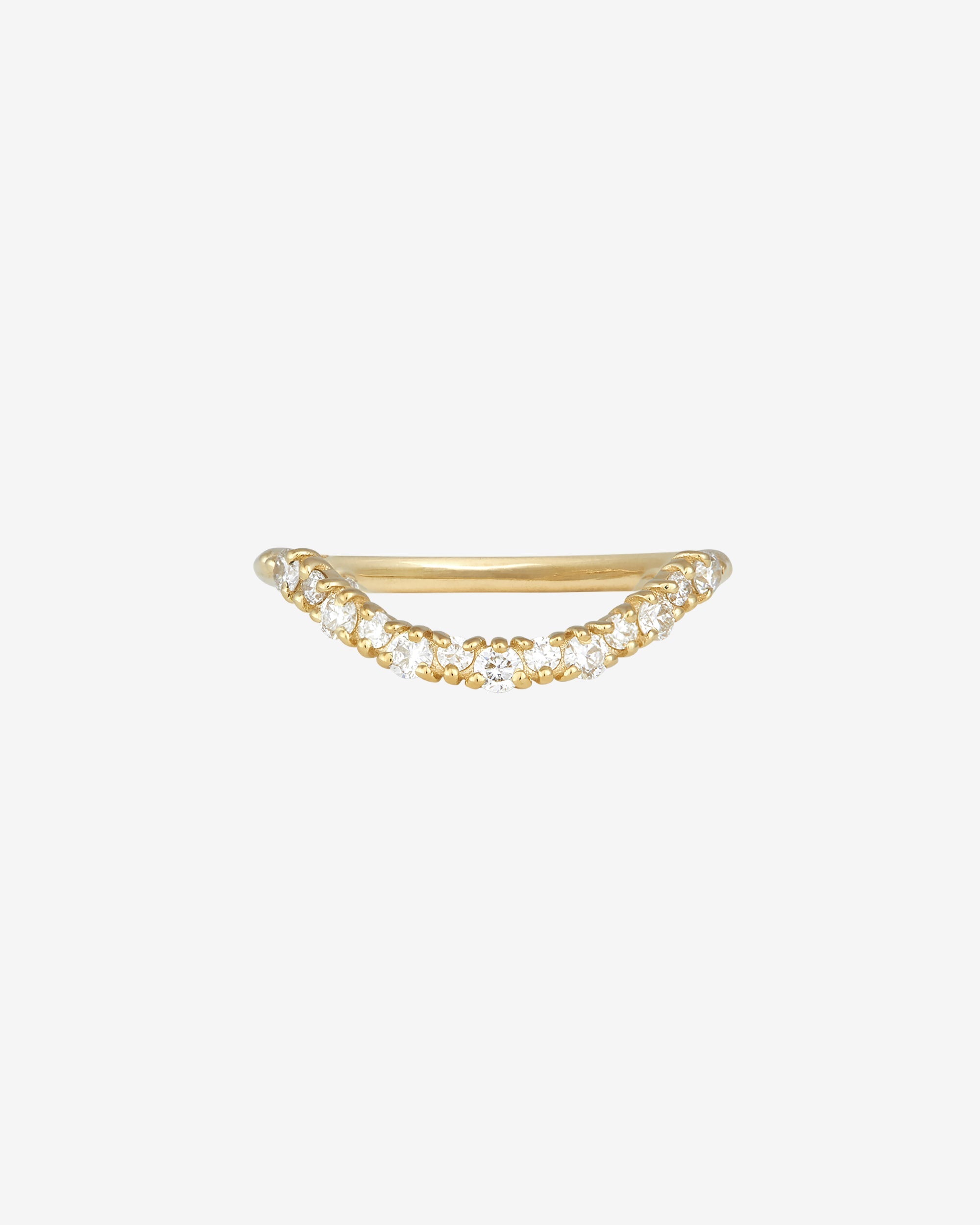 Temple of the Sun Asteria Arch Ring Round Diamond Solid Gold