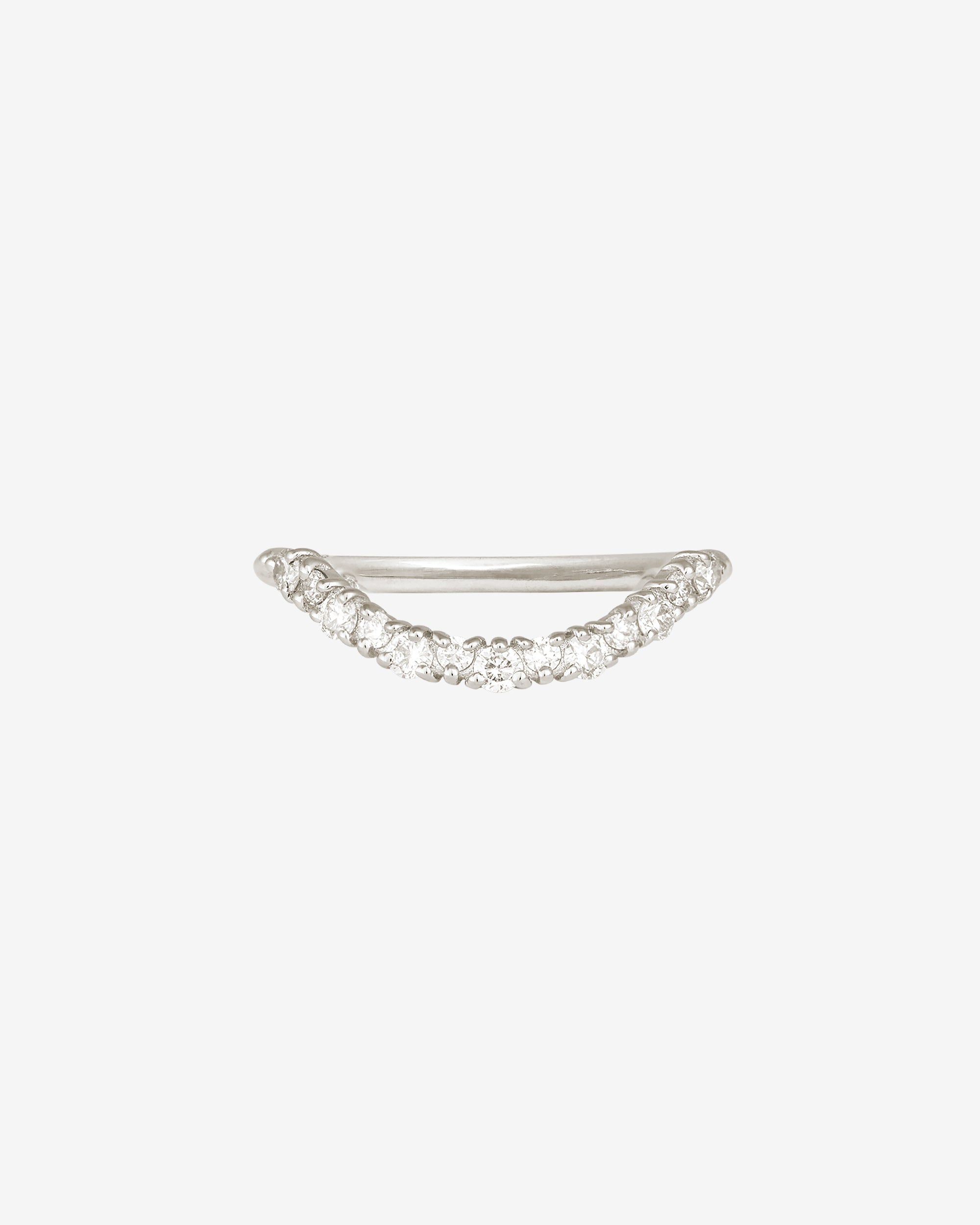 Temple of the Sun Asteria Arch Ring Round Diamond White Gold