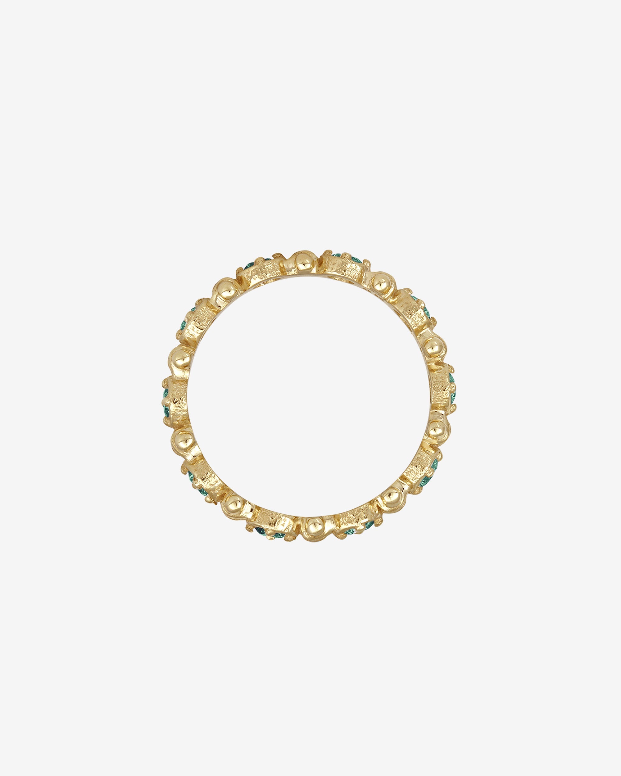 Temple of the Sun Asteria Eternity Ring Emerald Solid Gold