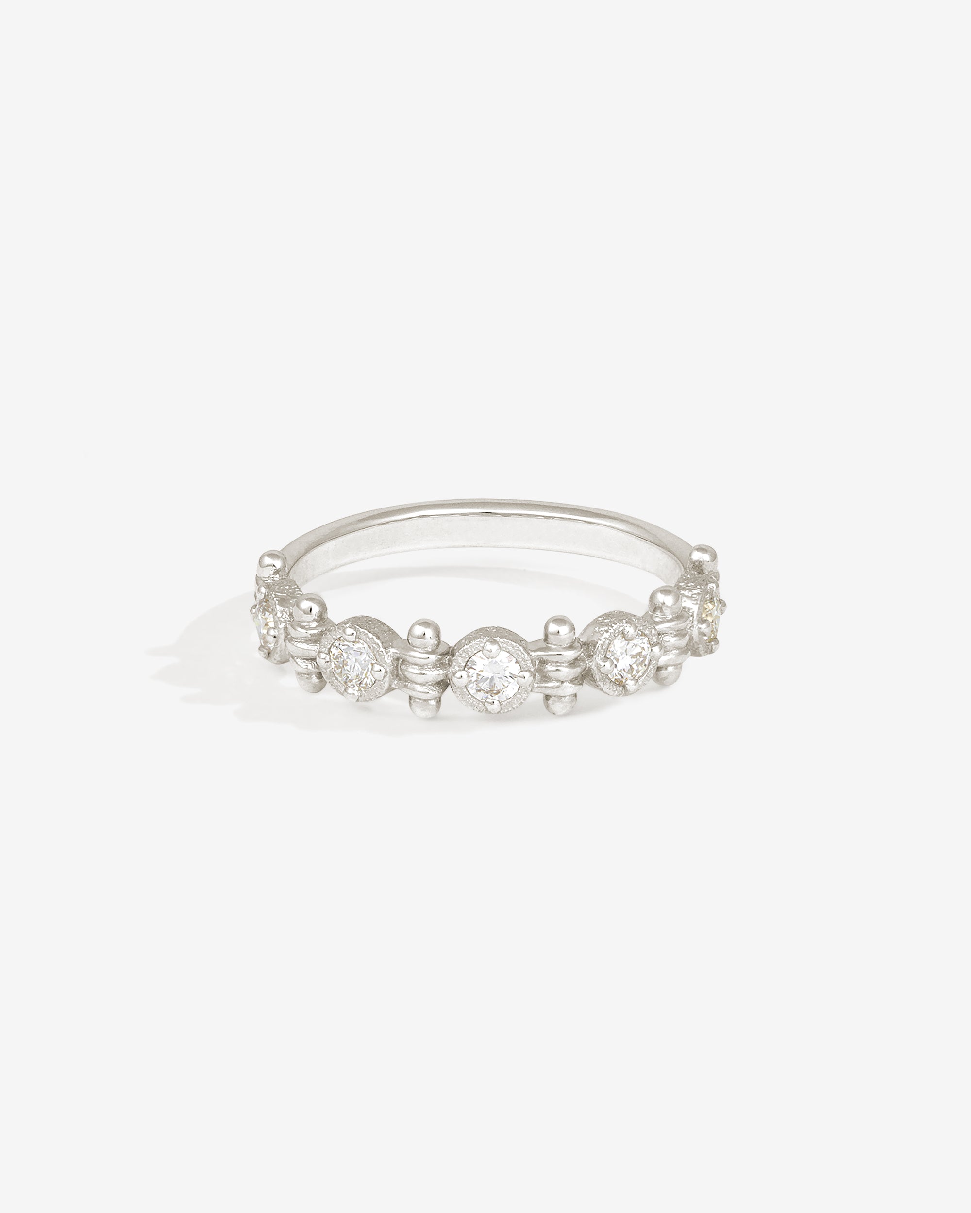 Temple of the Sun Asteria Half Eternity Ring Diamond Platinum