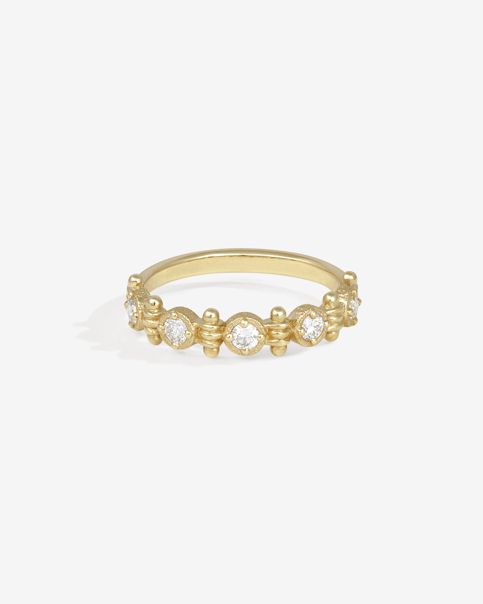 Temple of the Sun Asteria Half Eternity Ring Diamond Solid Gold