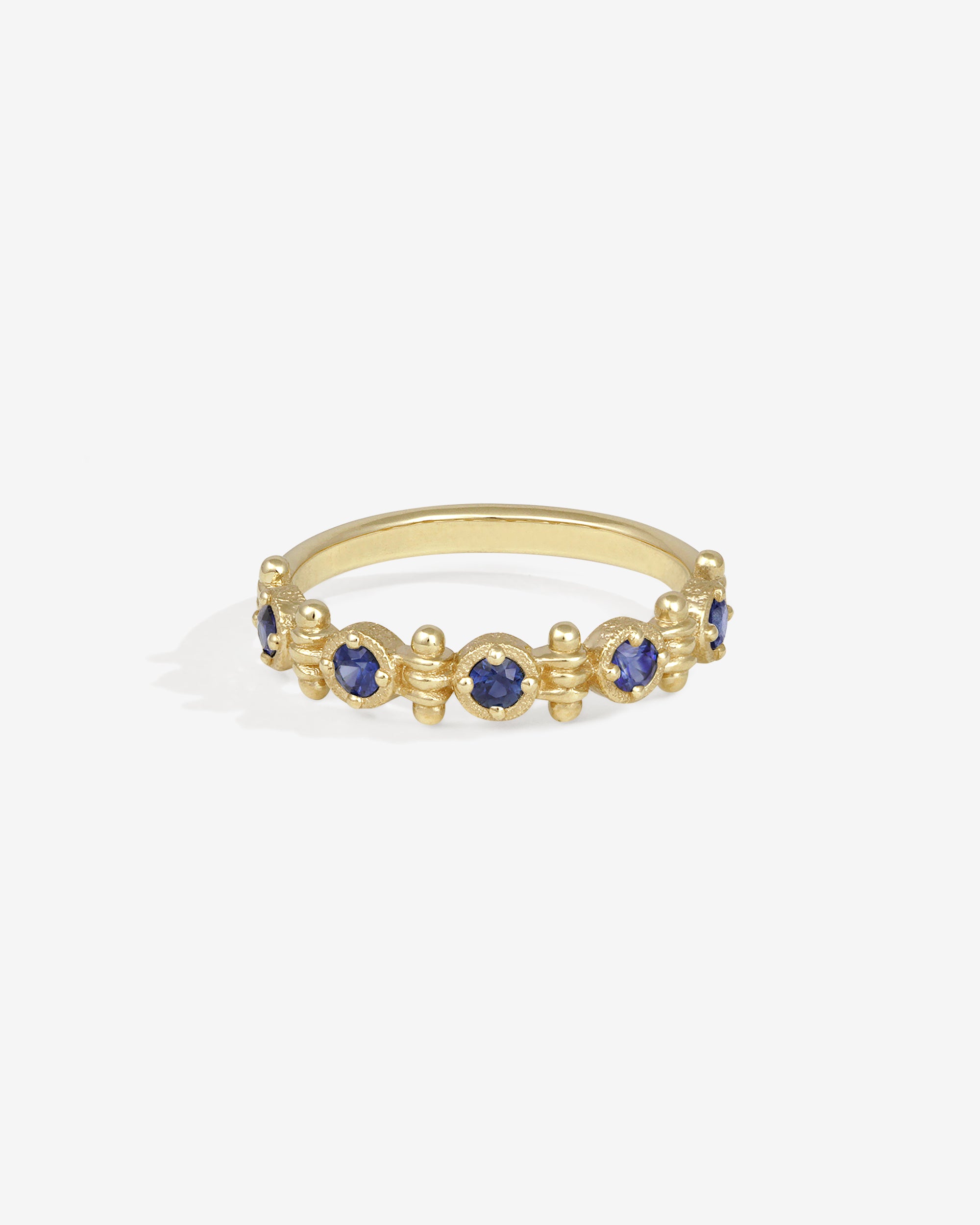 Temple of the Sun Asteria Half Eternity Ring Sapphire Solid Gold