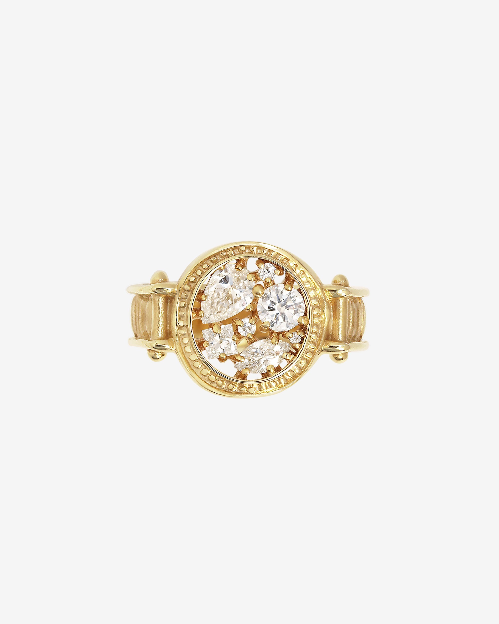 Temple of the Sun Asteria Ring Diamond Solid Gold