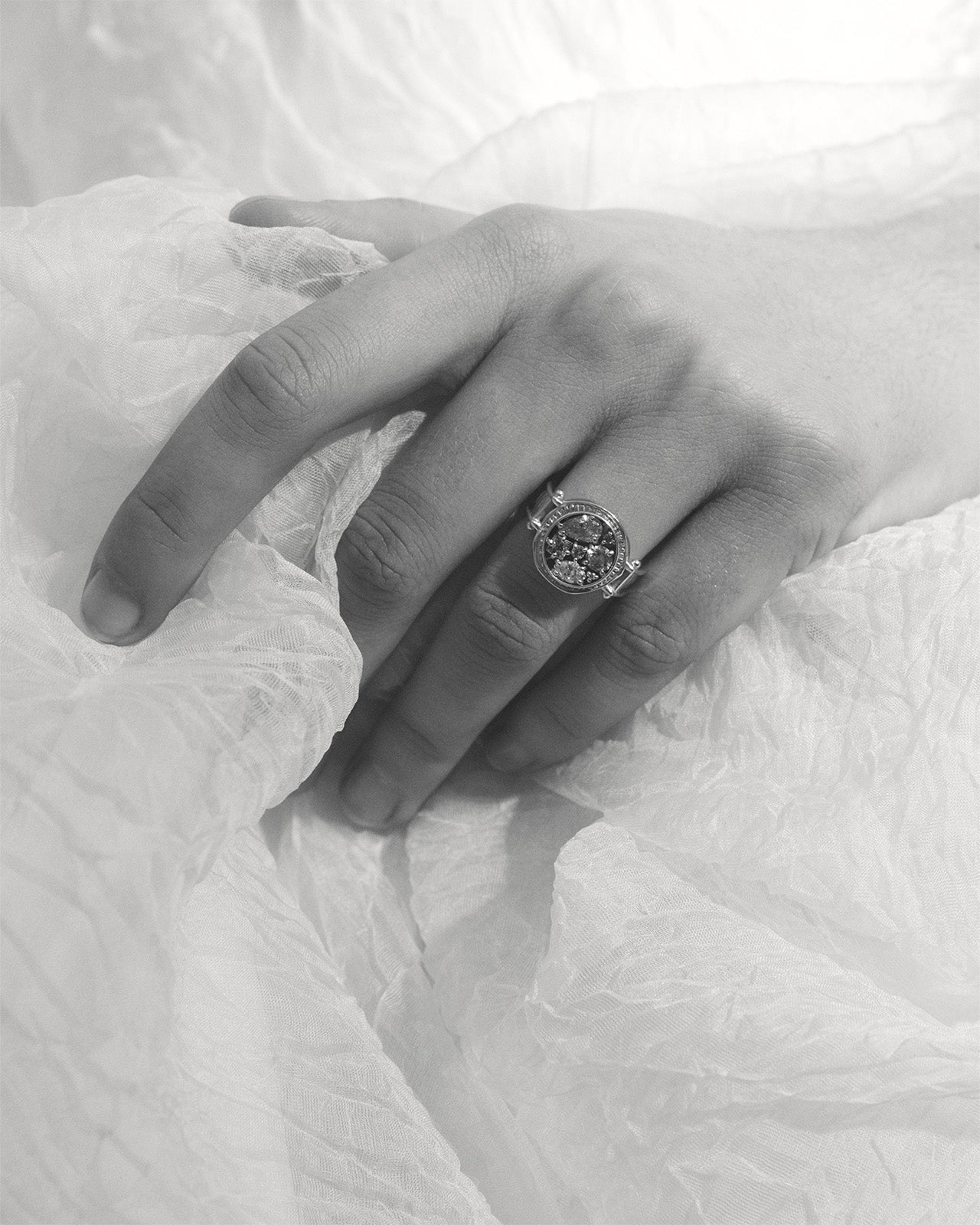 Temple of the Sun Asteria Ring Diamond White Gold