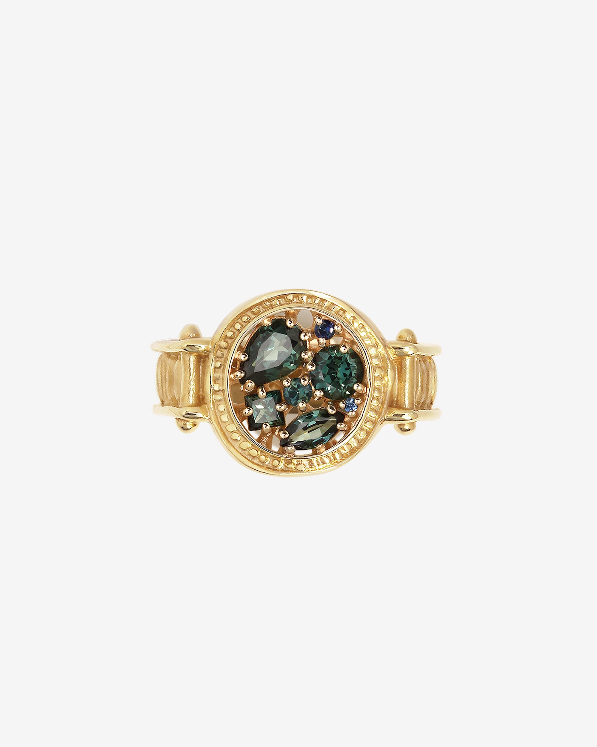 Temple of the Sun Asteria Ring Sapphire Solid Gold