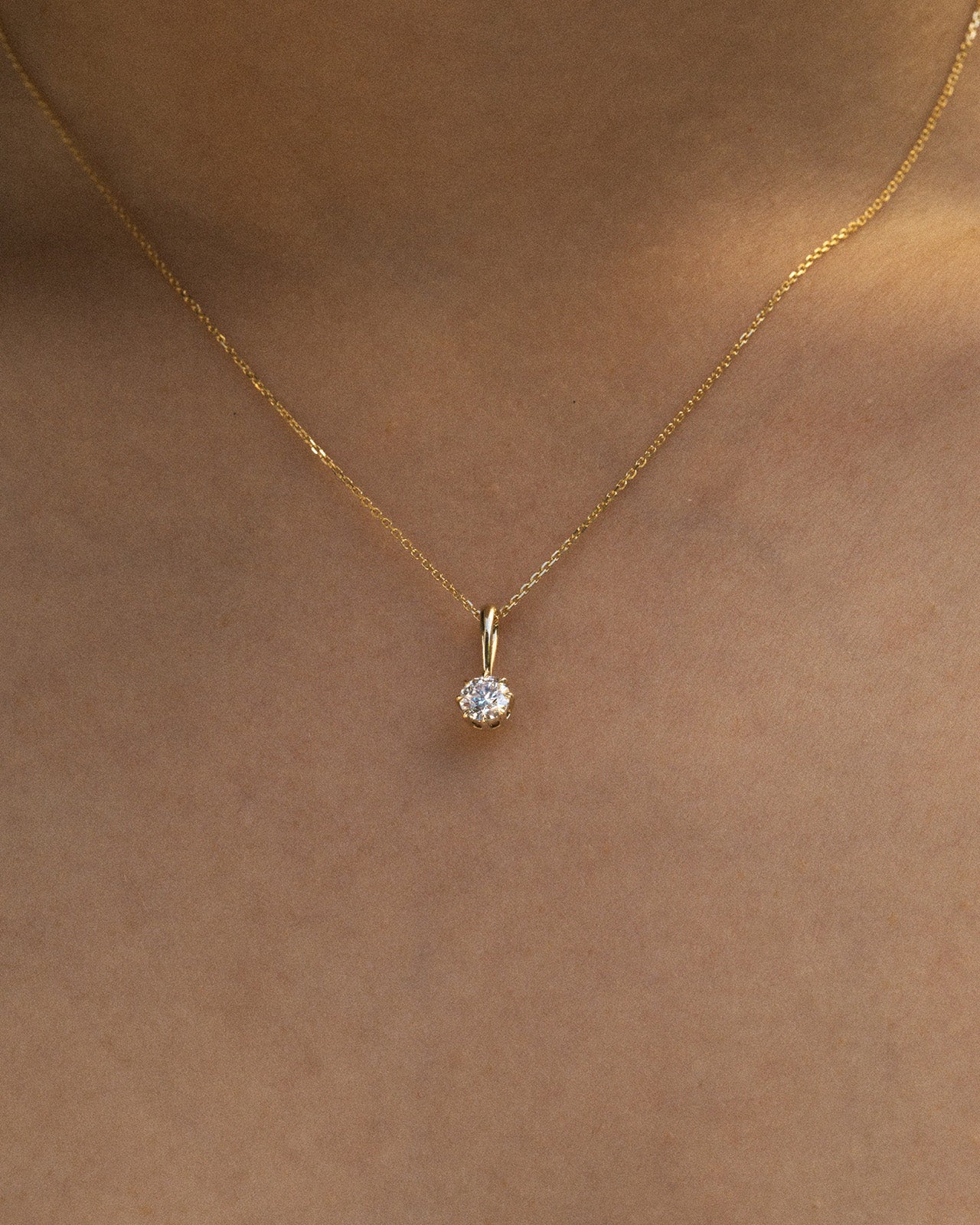 Temple of the Sun Astra Round Pendant 0.5ct Diamond Solid Gold