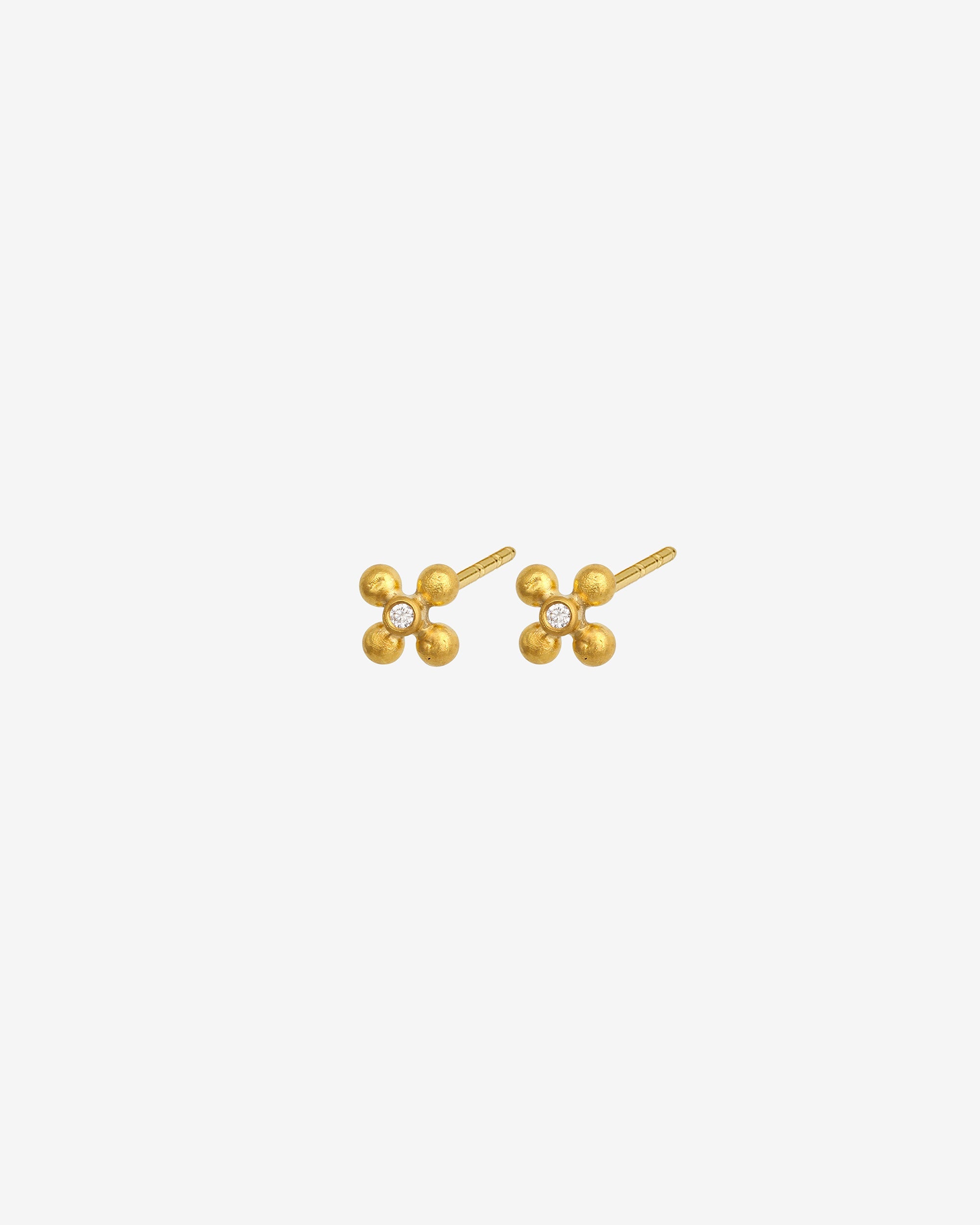 Temple of the Sun Ayana Flower Studs Diamond Solid Gold