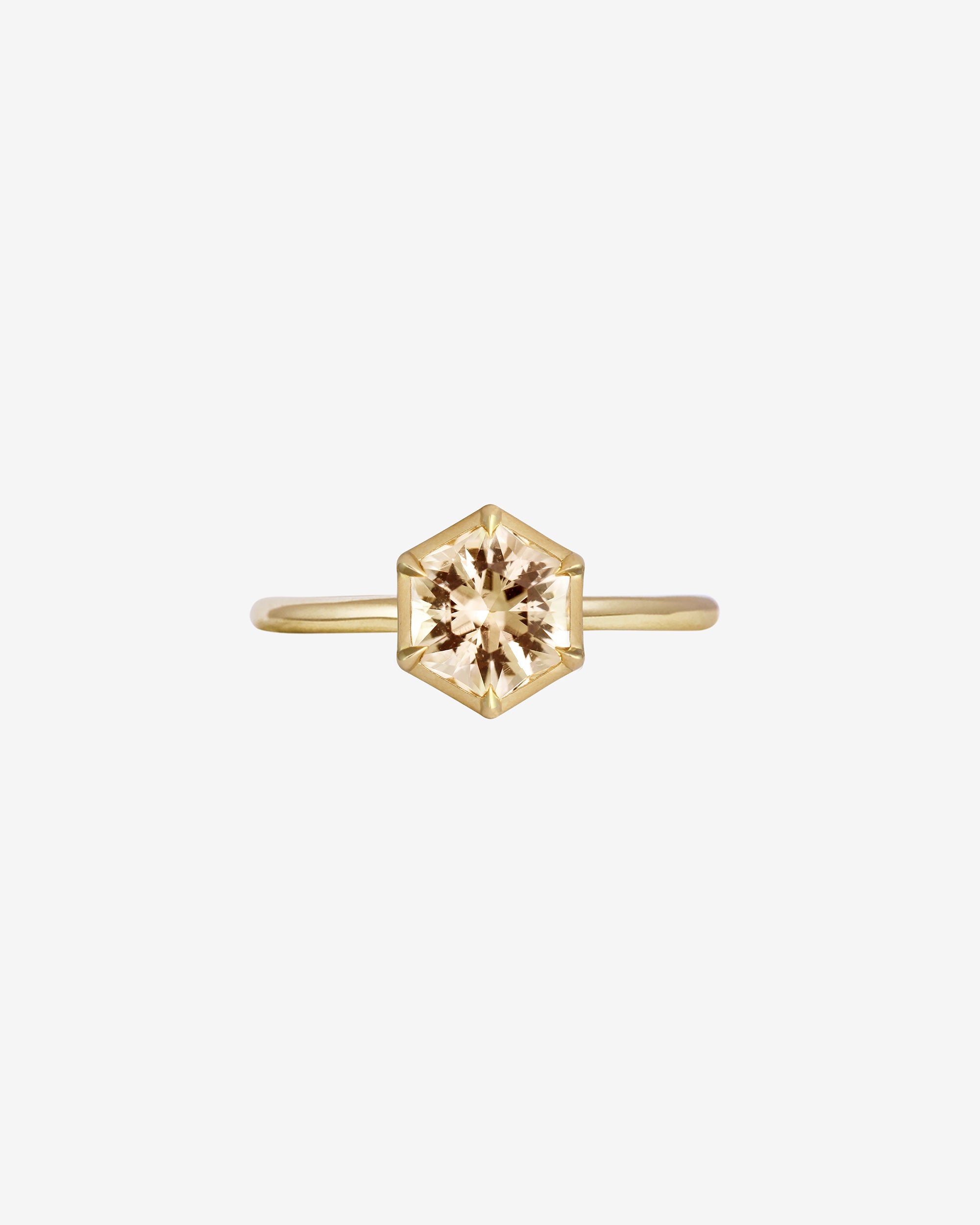 Temple of the Sun Azalea Ring 1.32ct Morganite Solid Gold