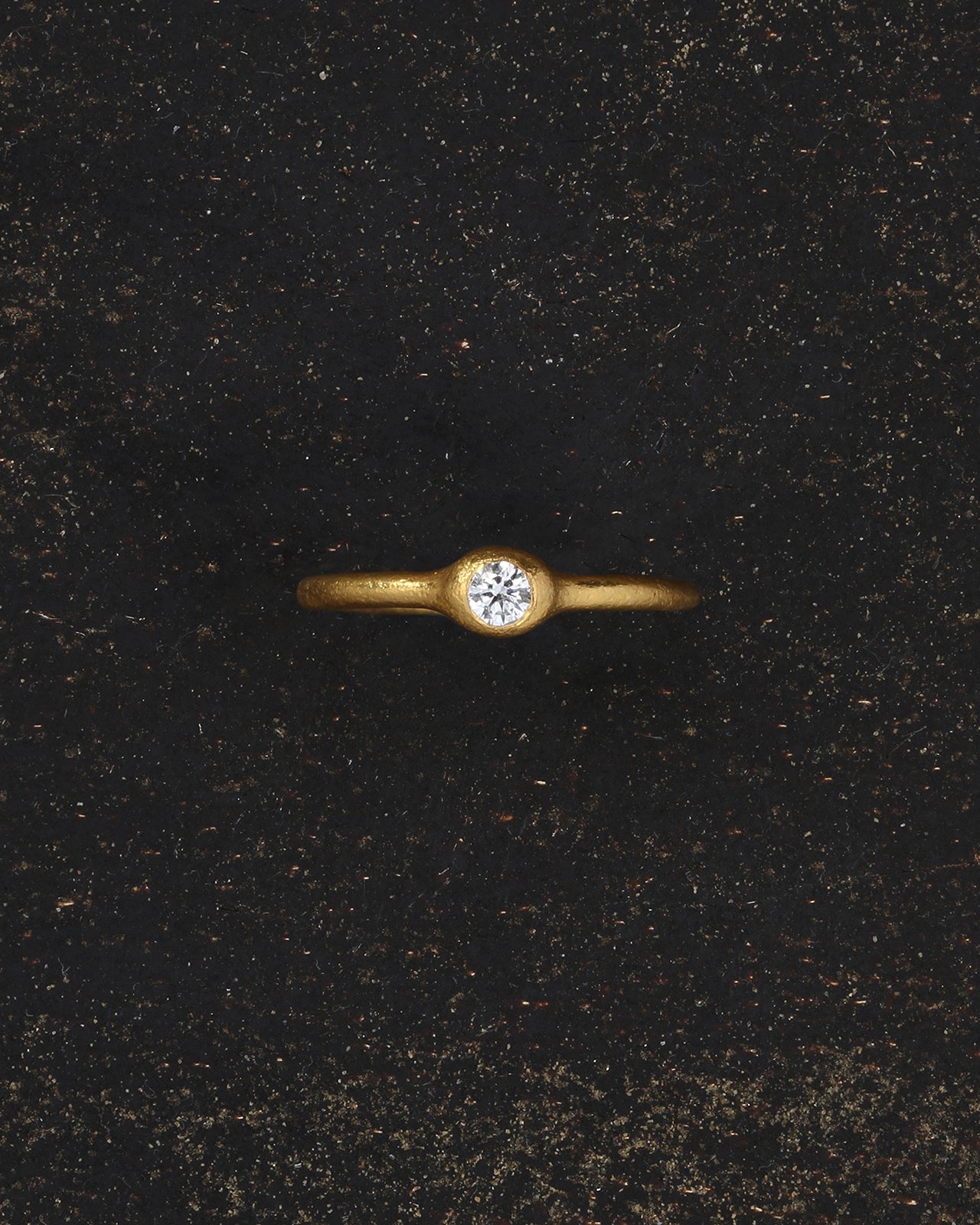 Temple of the Sun Balsam Solitaire Ring Diamond Solid Gold