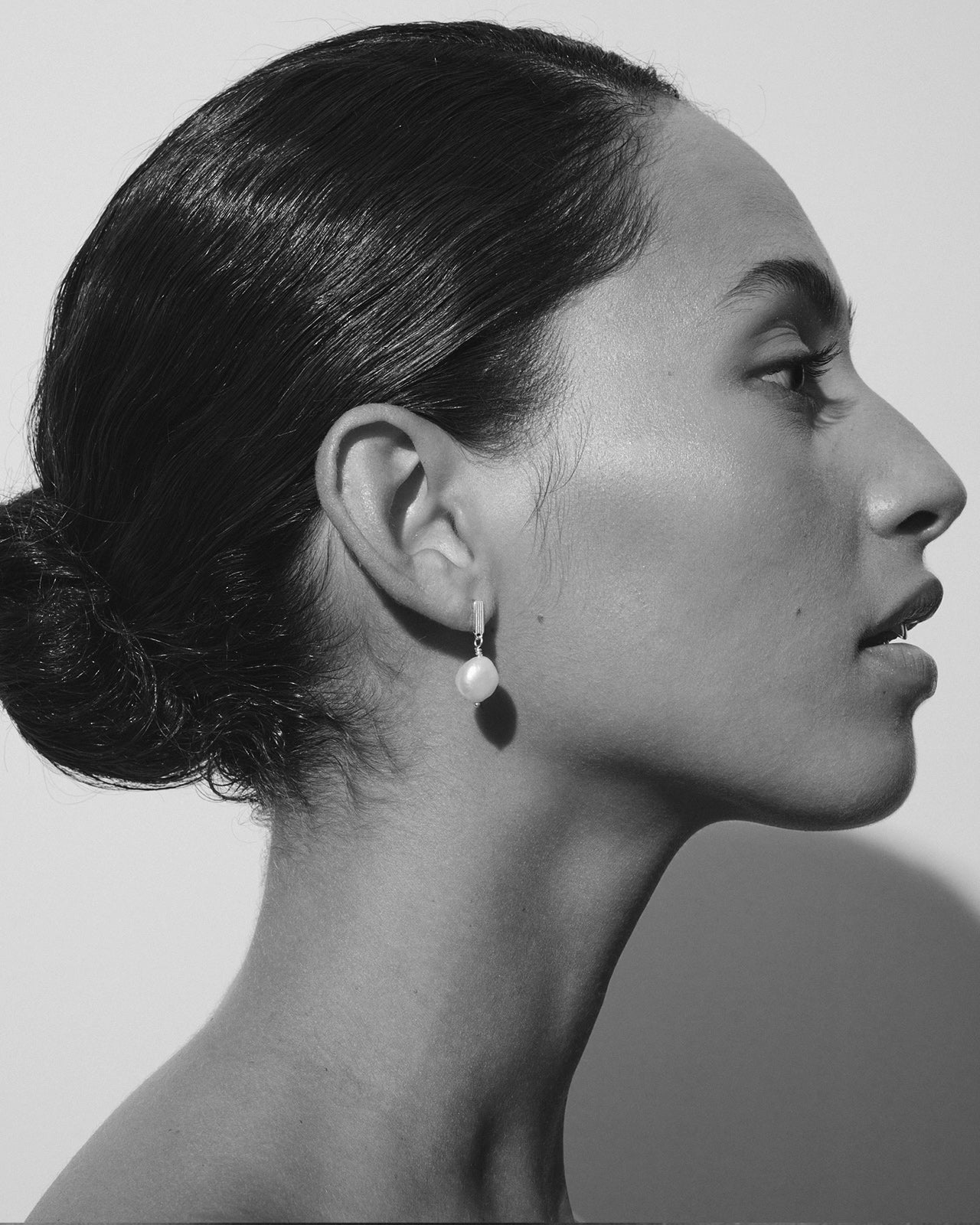 Temple of the Sun Baroque Earrings Pearl Silver