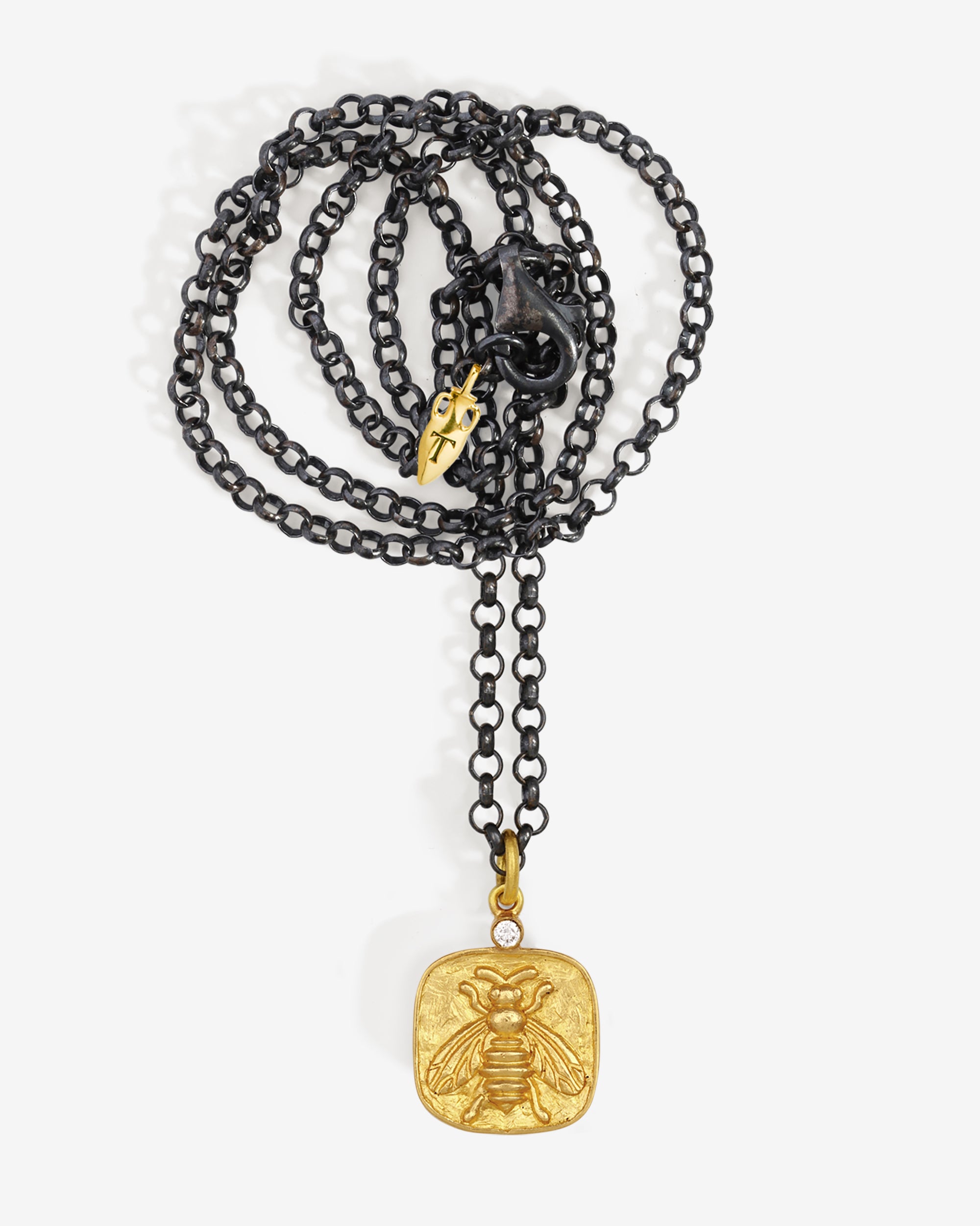 Temple of the Sun Bee Necklace Solid Gold