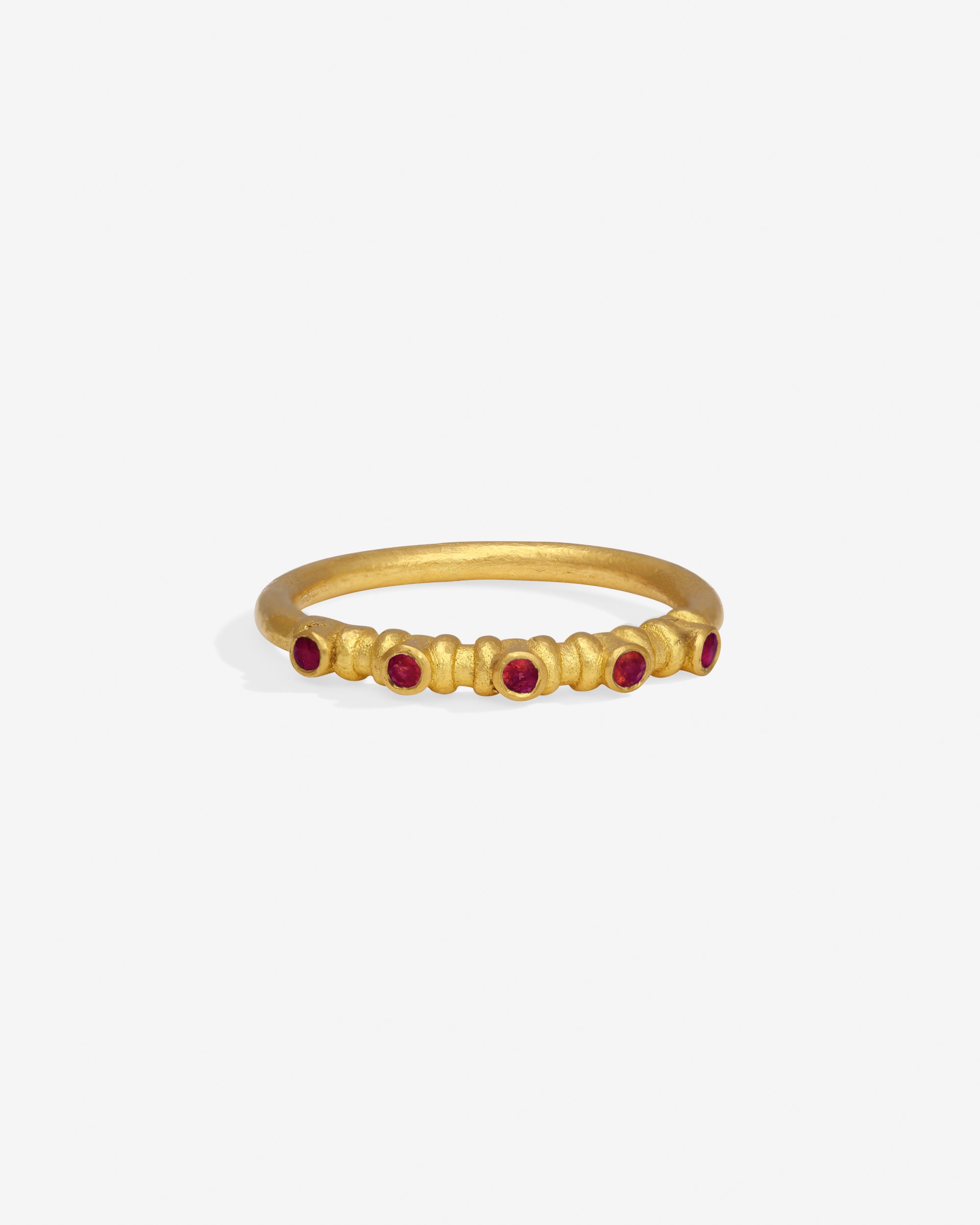 Temple of the Sun Bella Half Eternity Ring Ruby Solid Gold