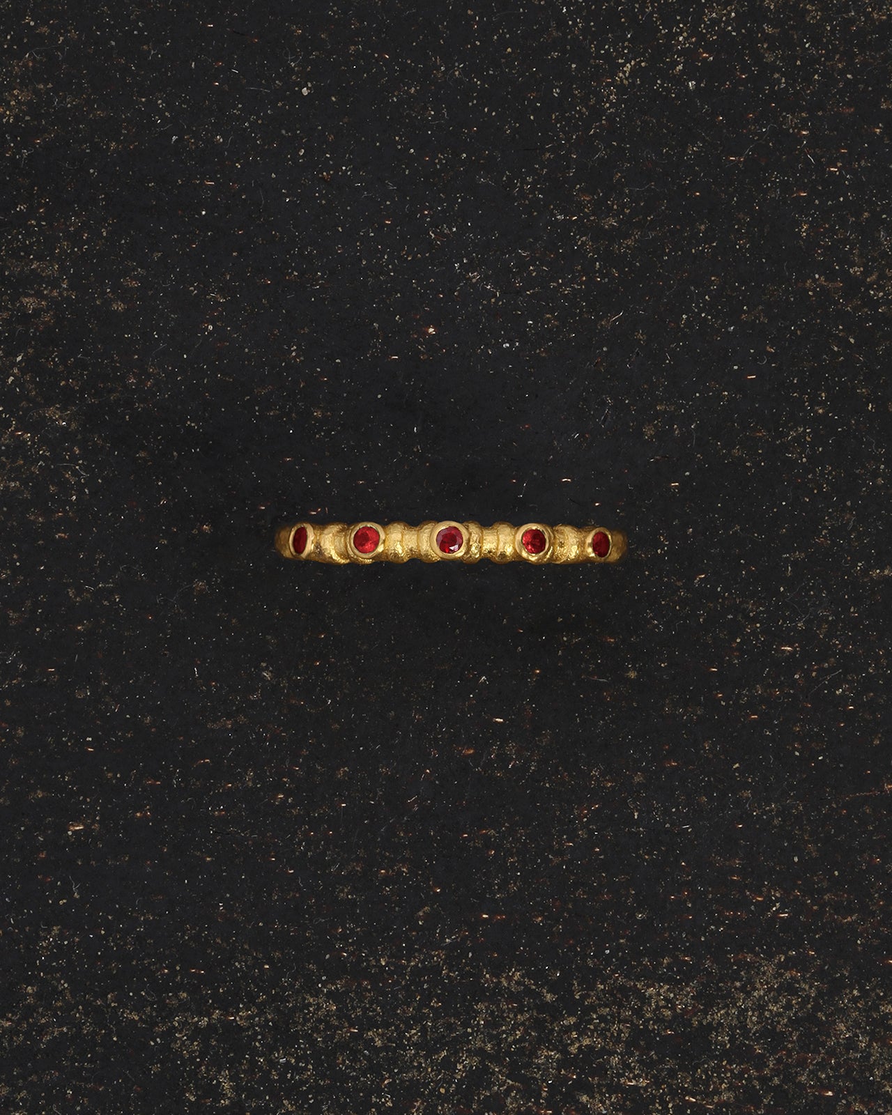 Temple of the Sun Bella Half Eternity Ring Ruby Solid Gold