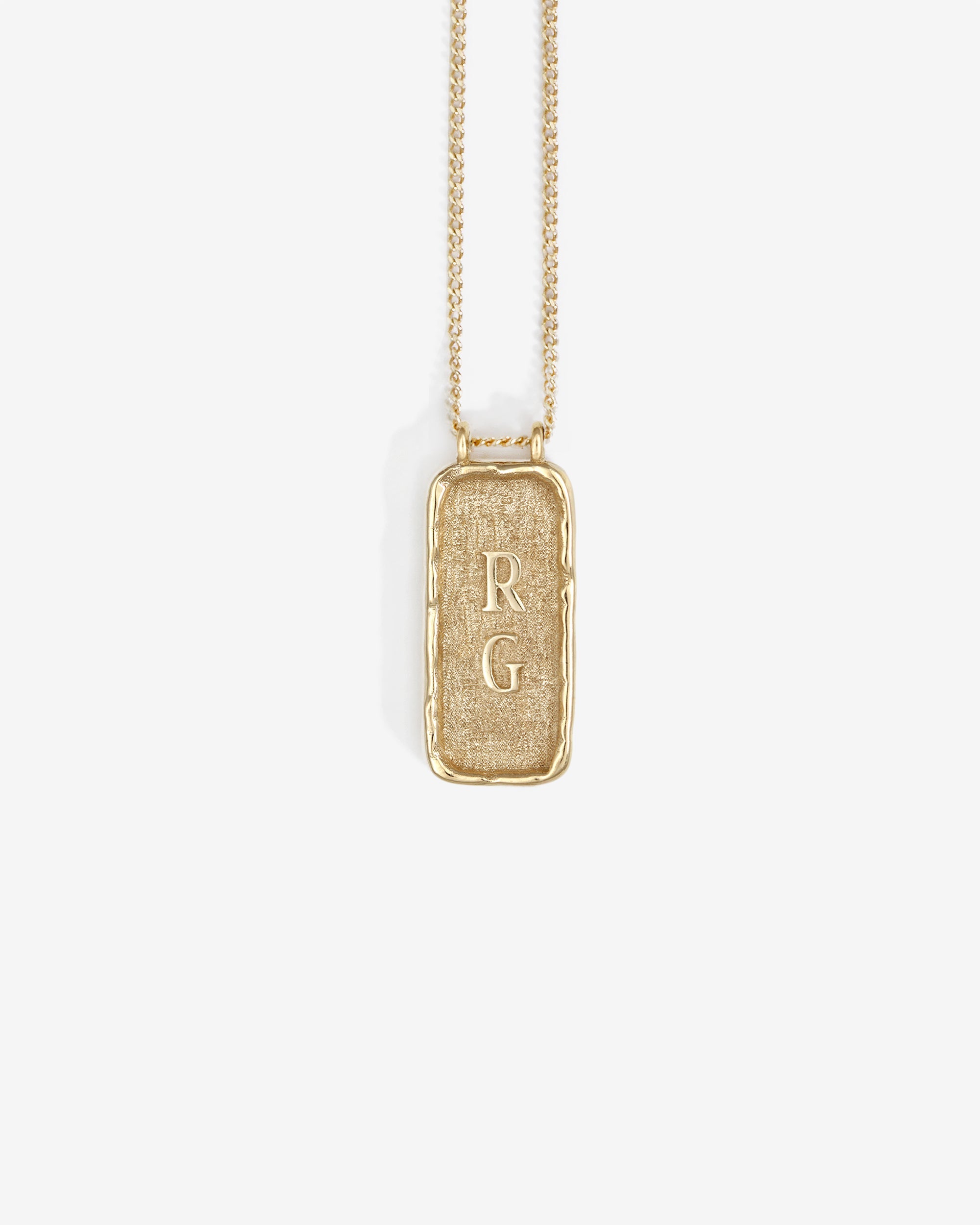 Temple of the Sun Bespoke Cartouche Initial Necklace Solid Gold