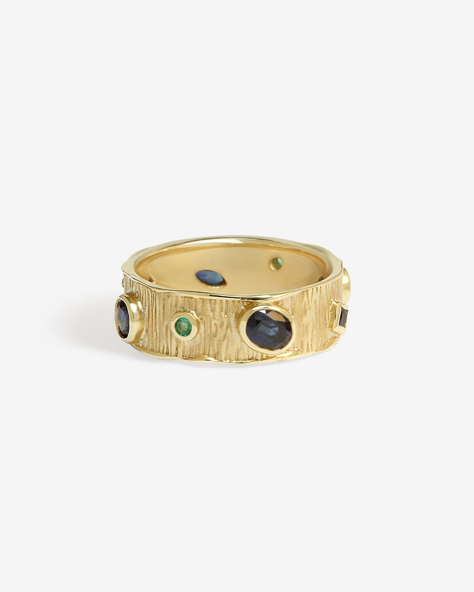 Temple of the Sun Blessing Ring Sapphire Emerald Solid Gold