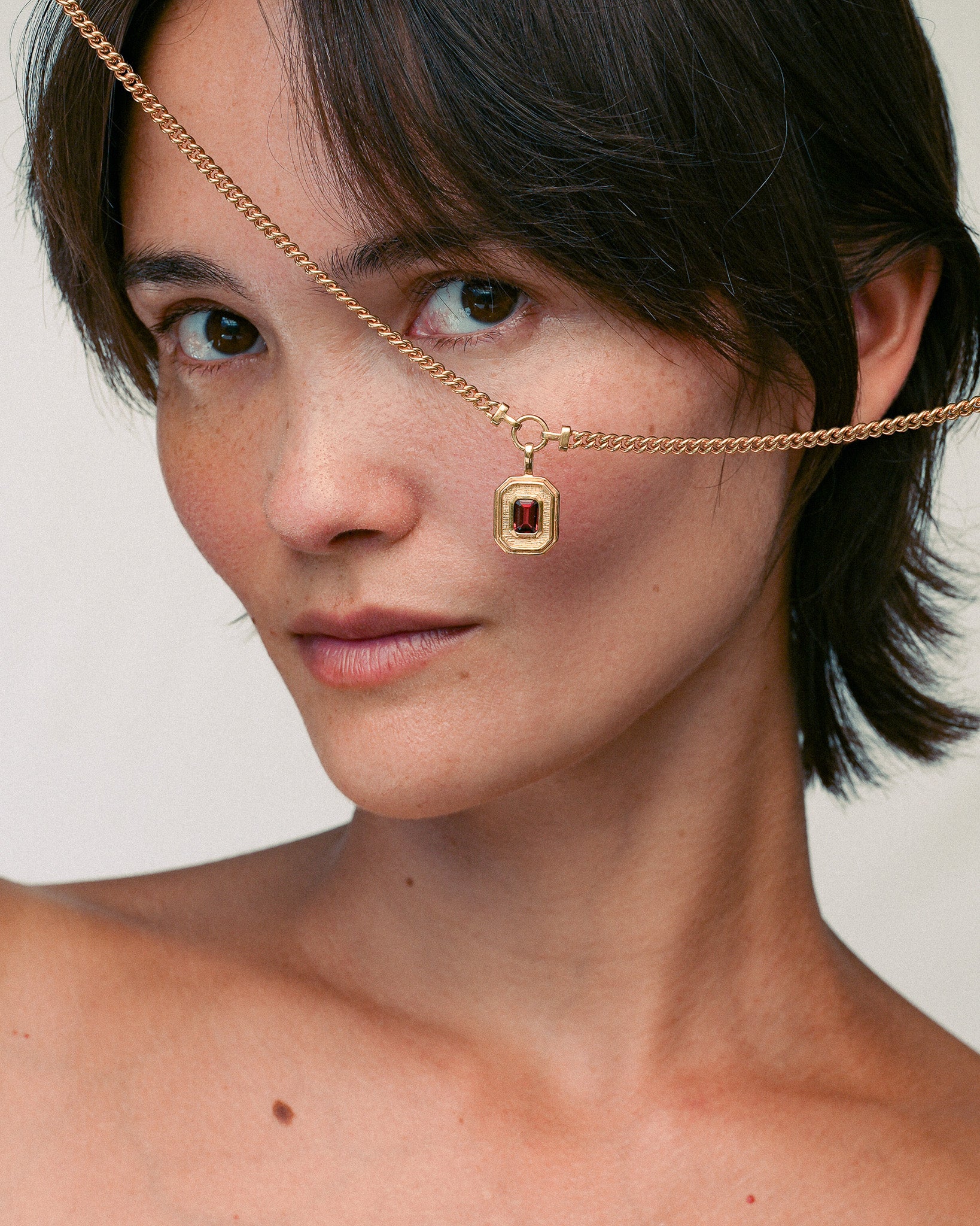 Byzantine Necklace Garnet Gold Vermeil