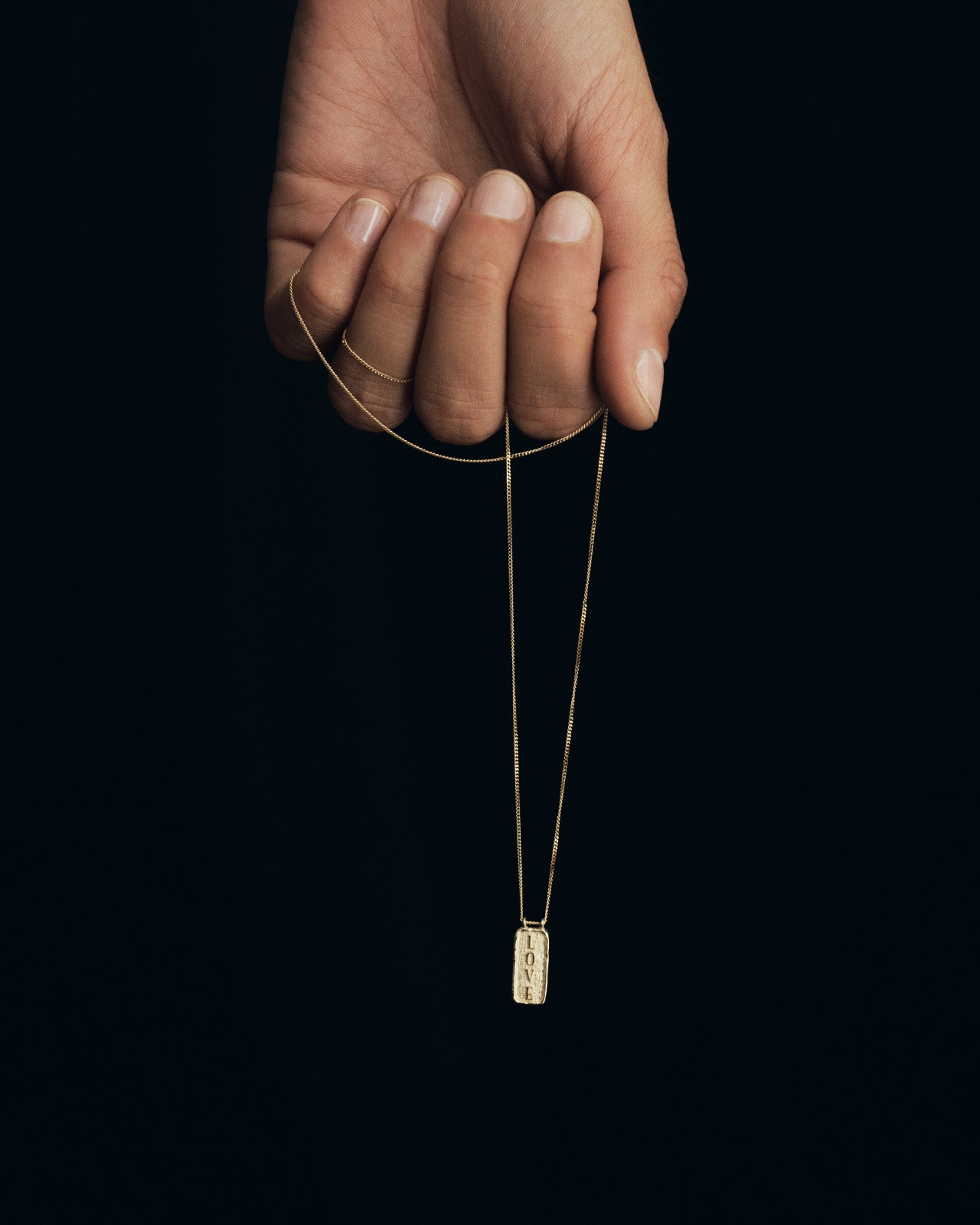 Temple of the Sun Cartouche Initial Necklace Solid Gold