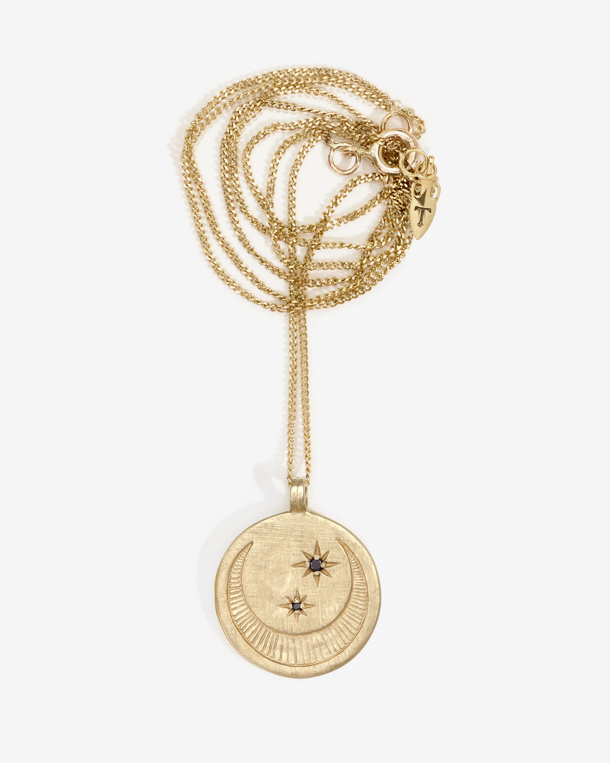 Temple of the Sun Celeste Necklace Black Diamond Solid Gold