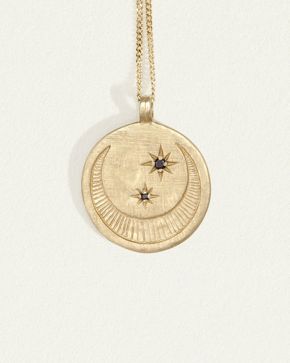 Sun Moon 2 Gold Necklace - Women's Jewelry - Lil Pepper Jewelry