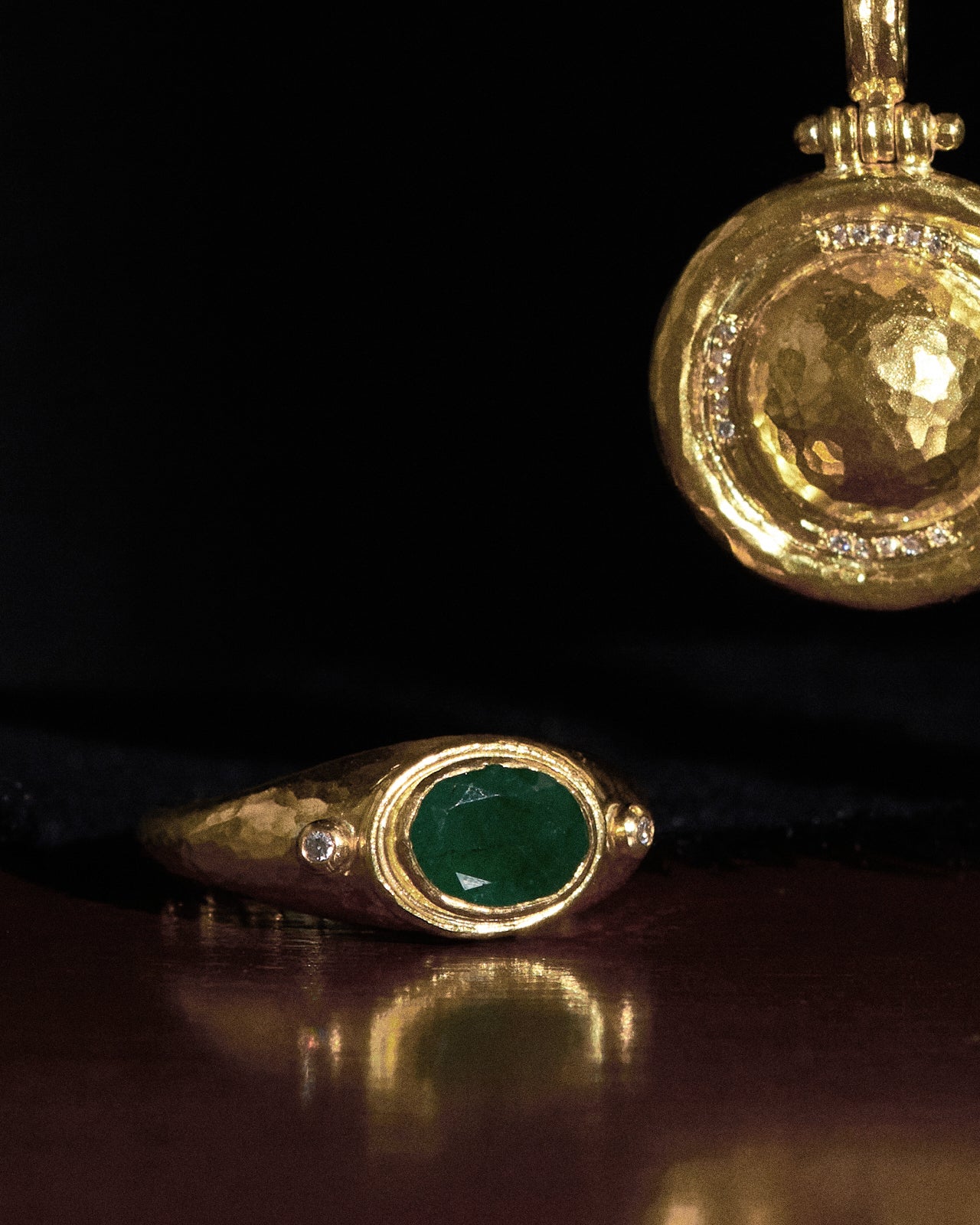 Temple of the Sun Ceren Ring Emerald Solid Gold