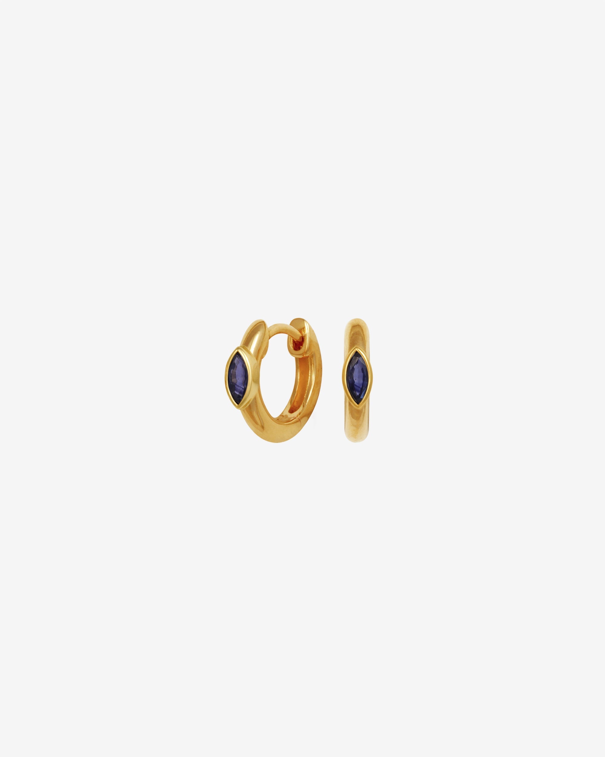 Temple of the Sun Chrysalis Earrings Sapphire Gold Vermeil