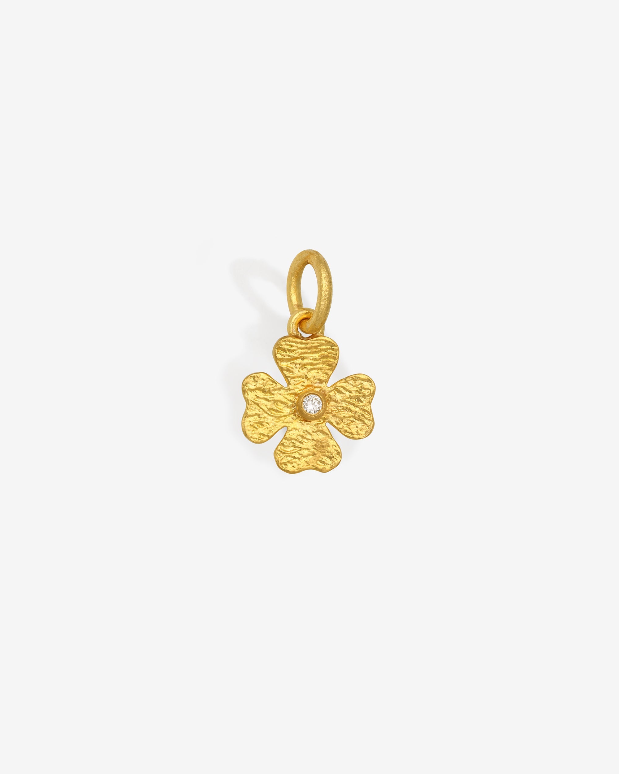 Temple of the Sun Clover Pendant Small Diamond Solid Gold