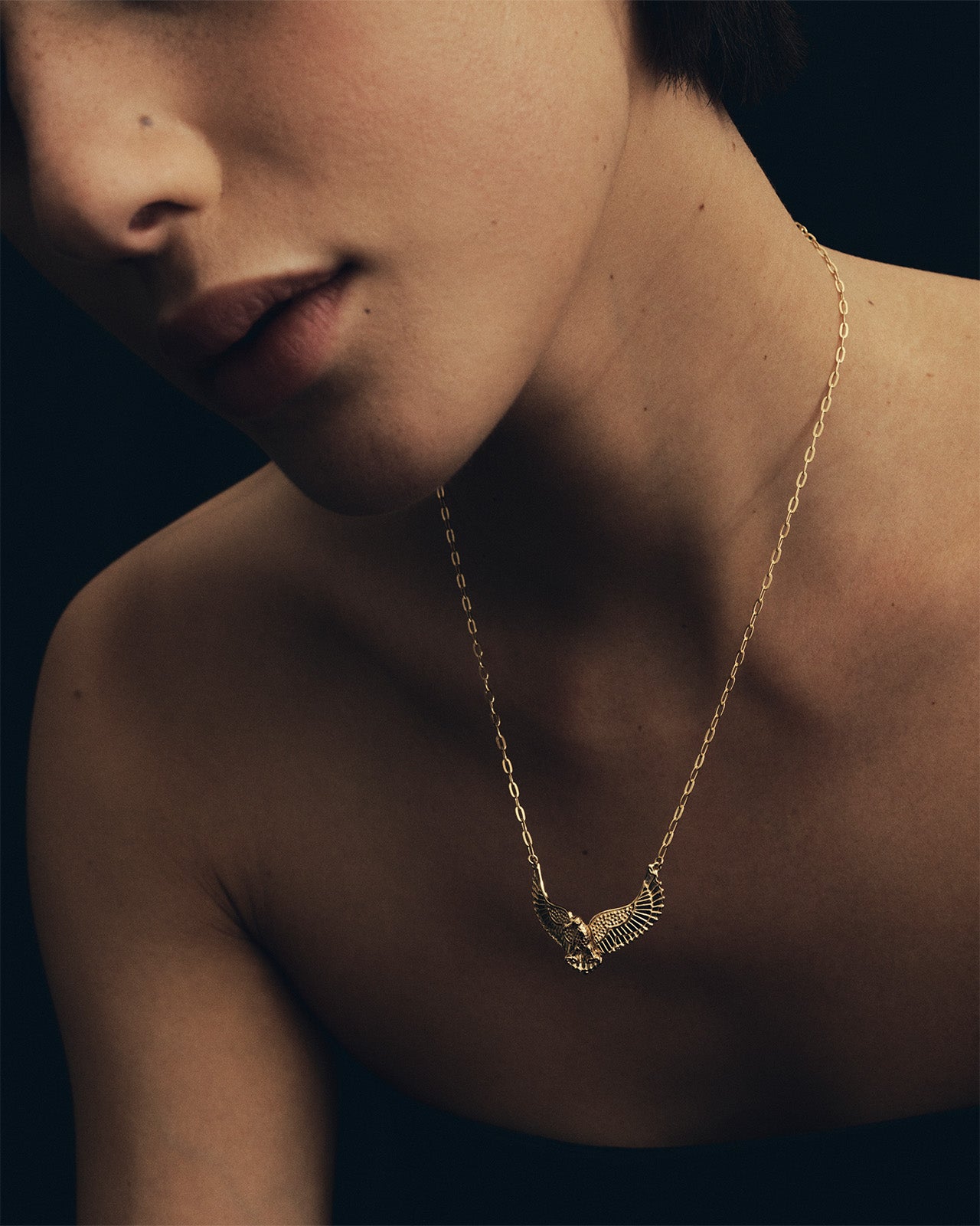 Temple of the Sun Eagle Necklace Gold Vermeil