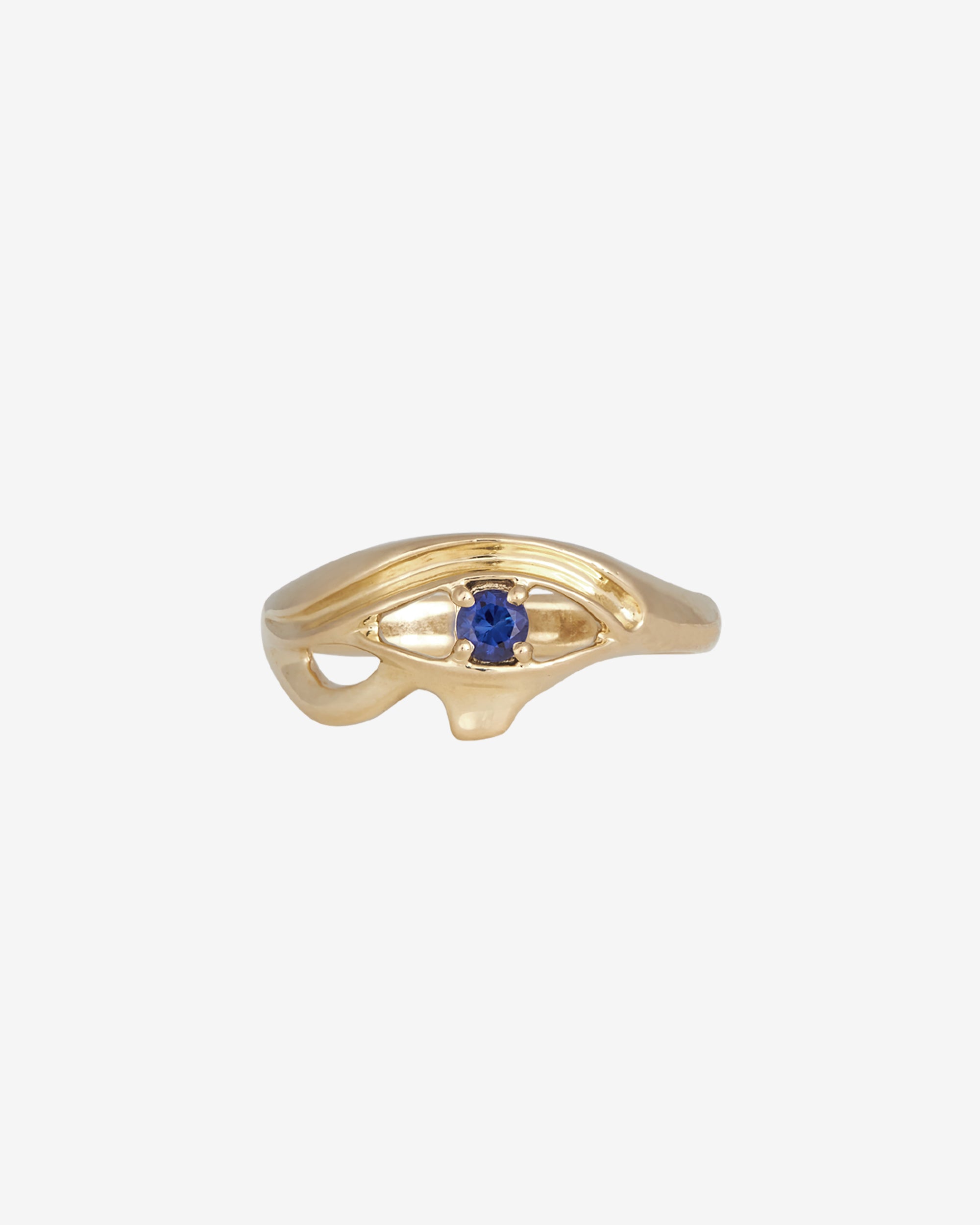 Temple of the Sun Eye of Ra Ring Blue Sapphire Solid Gold