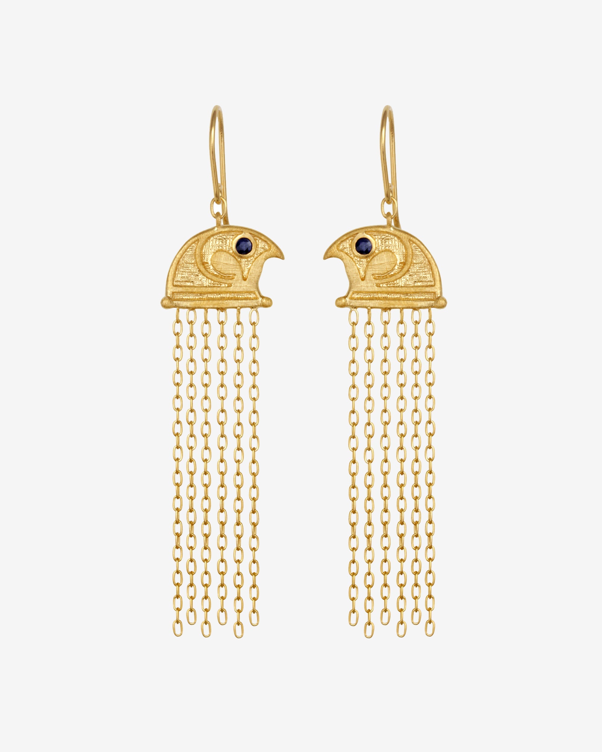 Temple of the Sun Falcon Earrings Gold Vermeil