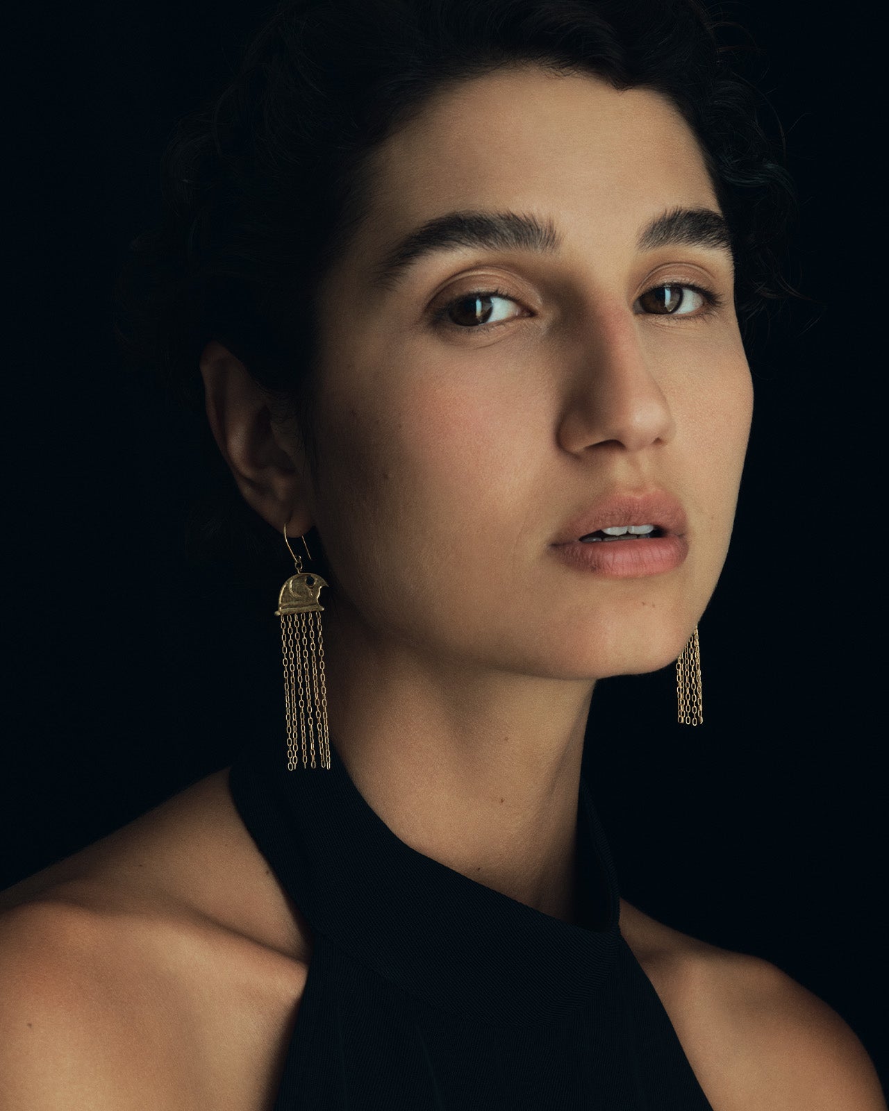 Temple of the Sun Falcon Earrings Gold Vermeil