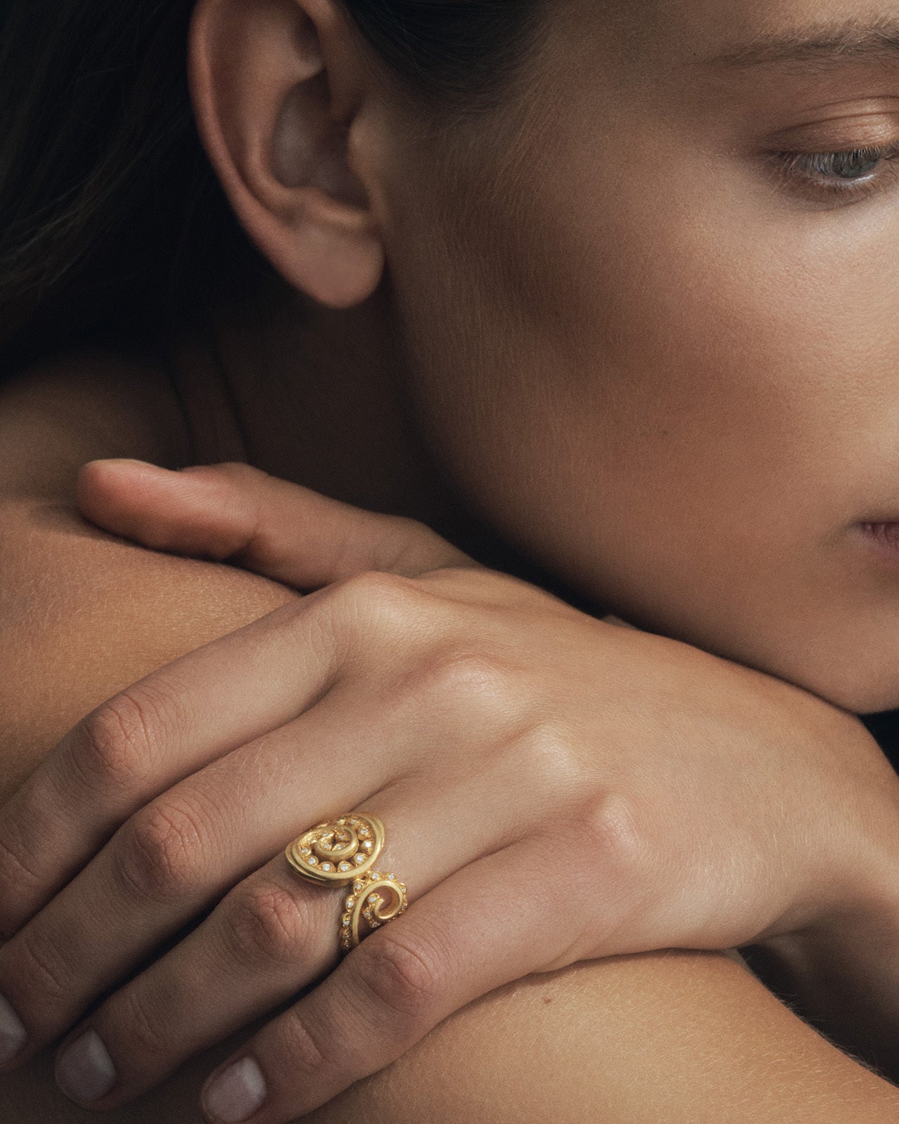 Temple of the Sun Fern Ring Solid Gold