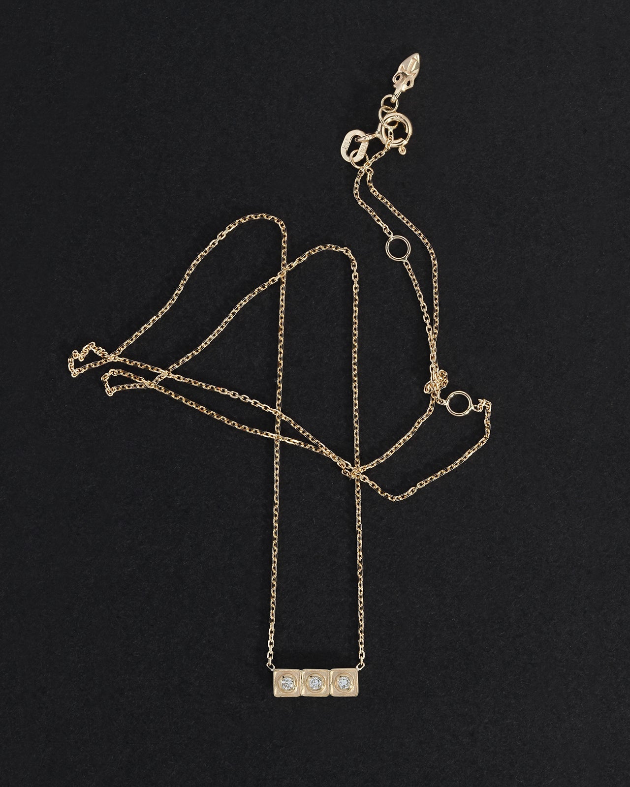 Temple of the Sun Florence Bar Necklace Diamond Solid Gold