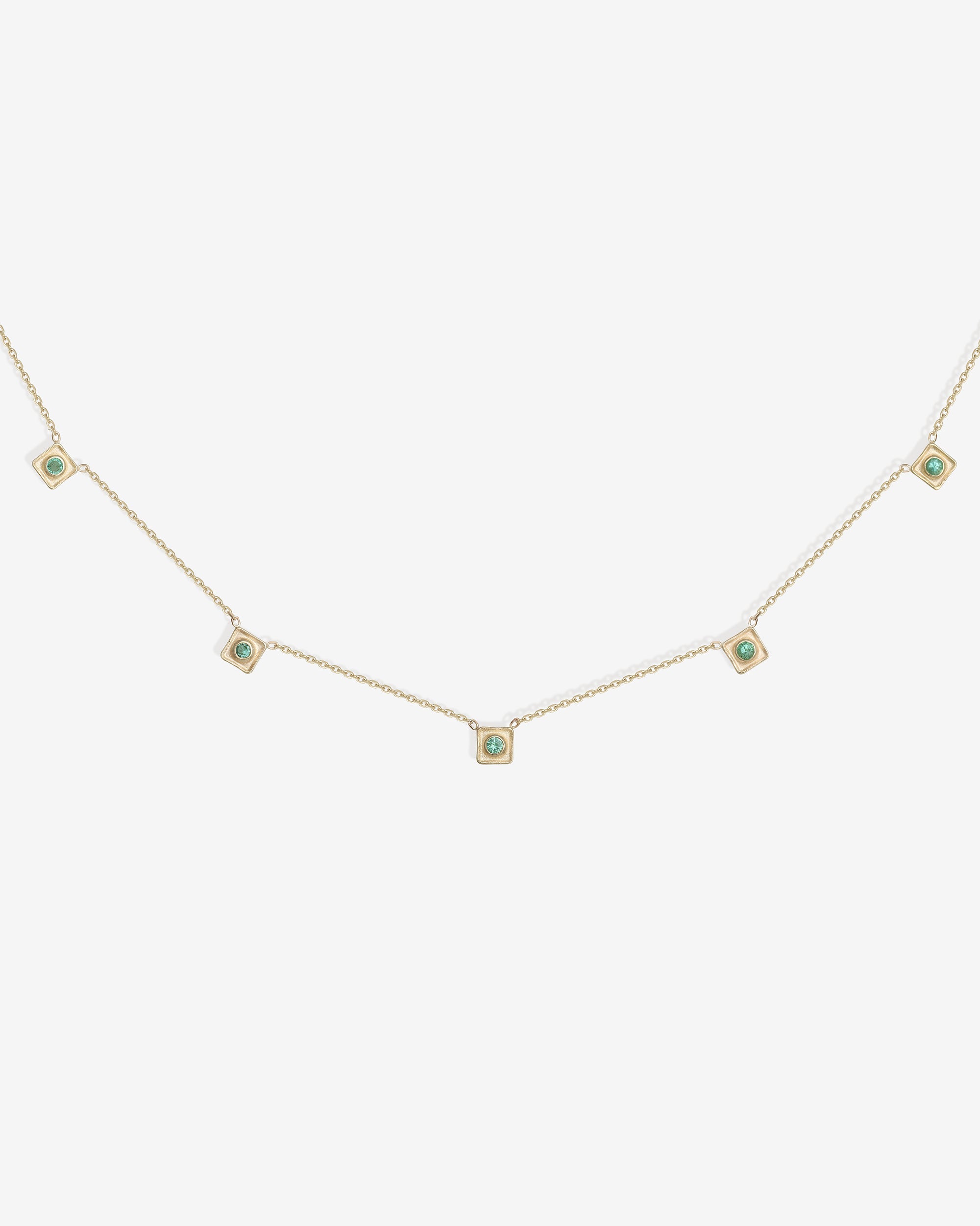 Temple of the Sun Florence Station Necklace Emerald Solid Gold