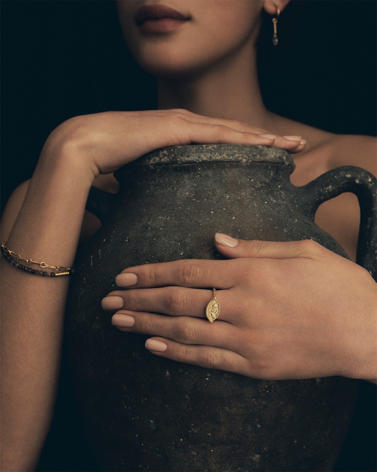 Temple of the Sun Gaia Ring Gold Vermeil