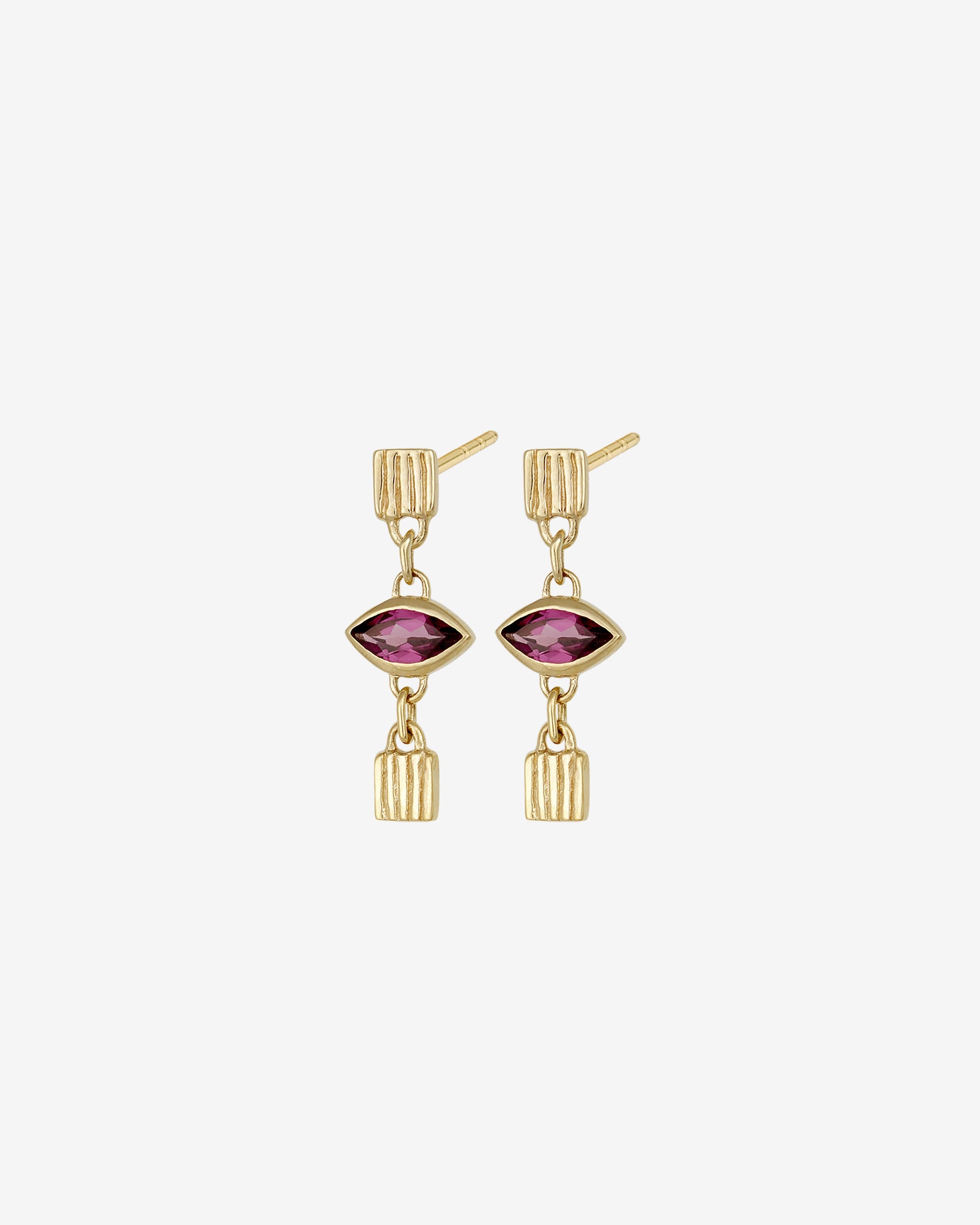 Temple of the Sun Gem Earrings Solid Gold