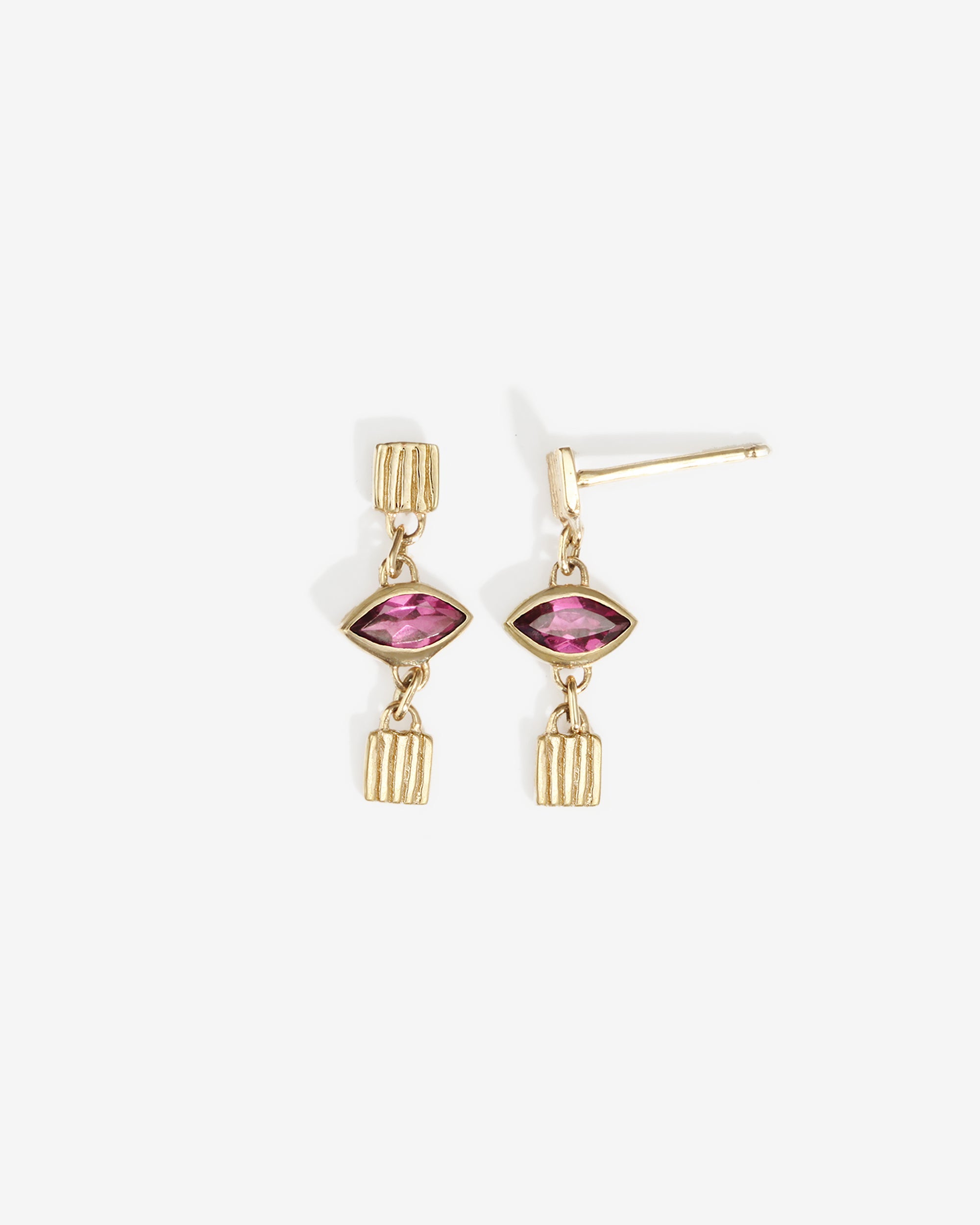 Temple of the Sun Gem Earrings Solid Gold