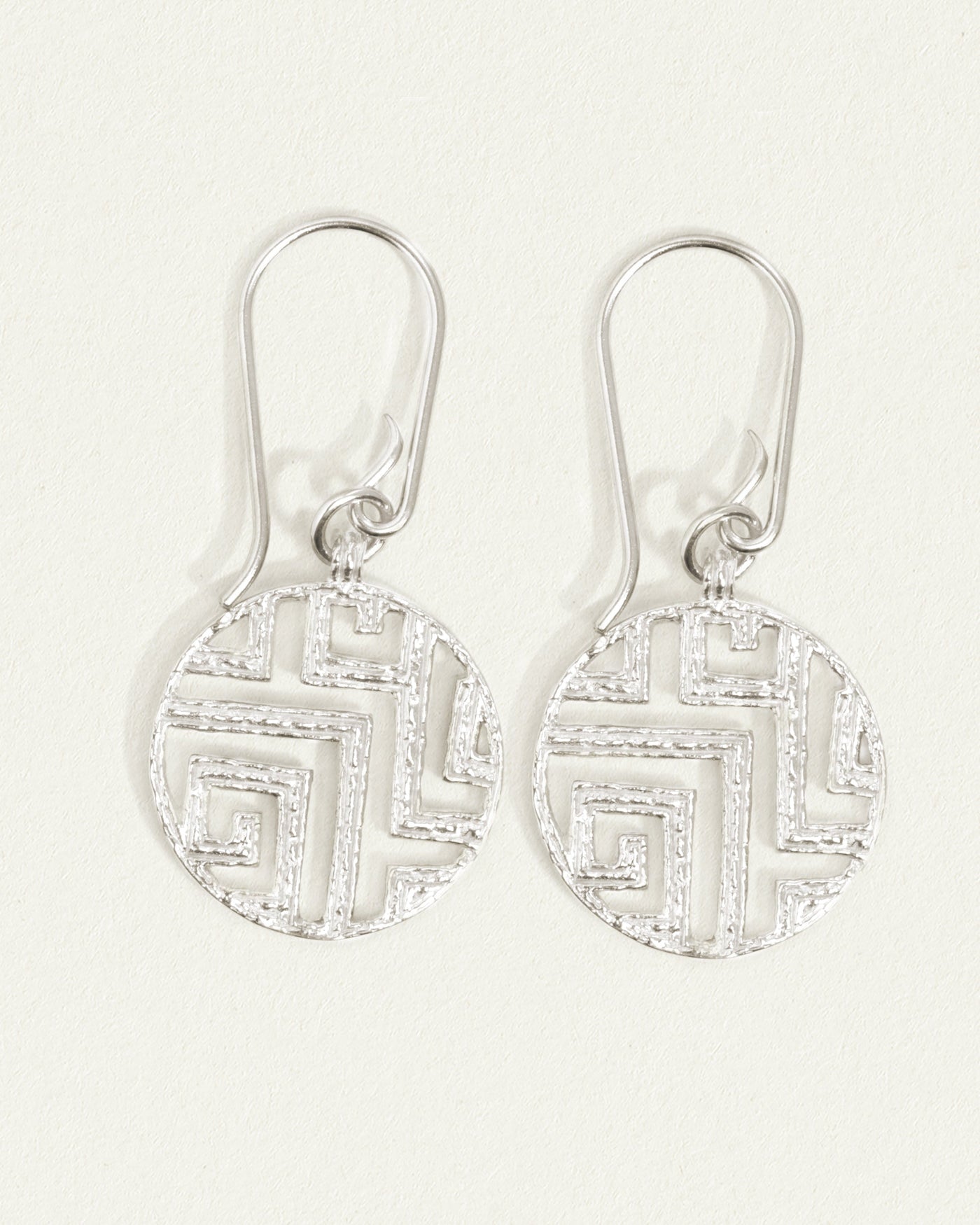 Greek key deals earrings silver