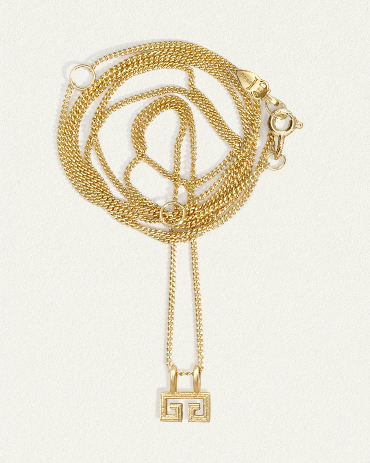 Greek Key Necklace Gold – One Palm Studio