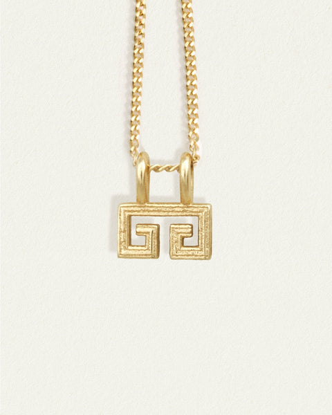 Greek Key Necklace Gold – One Palm Studio