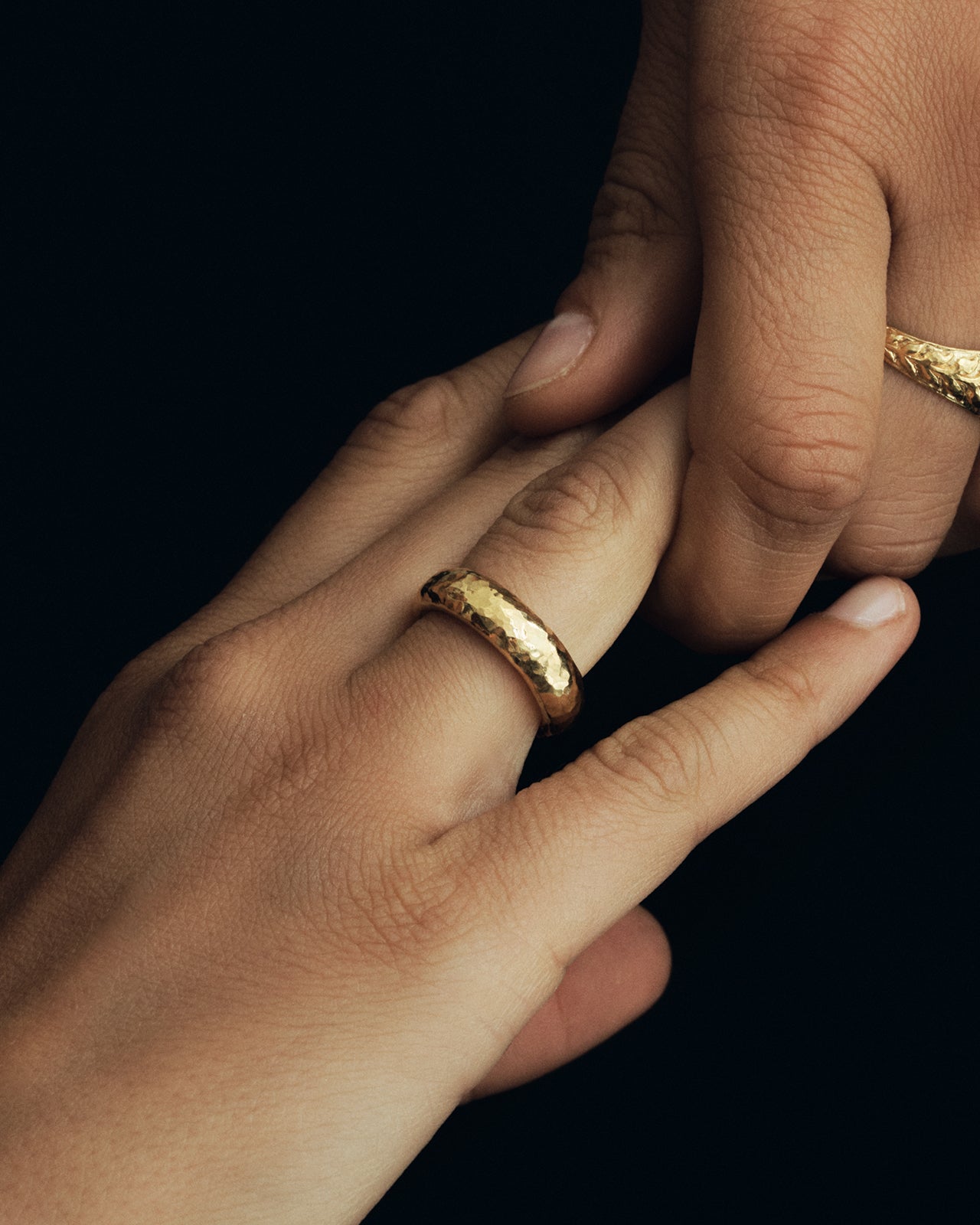 Temple of the Sun Hammered Ring Solid Gold