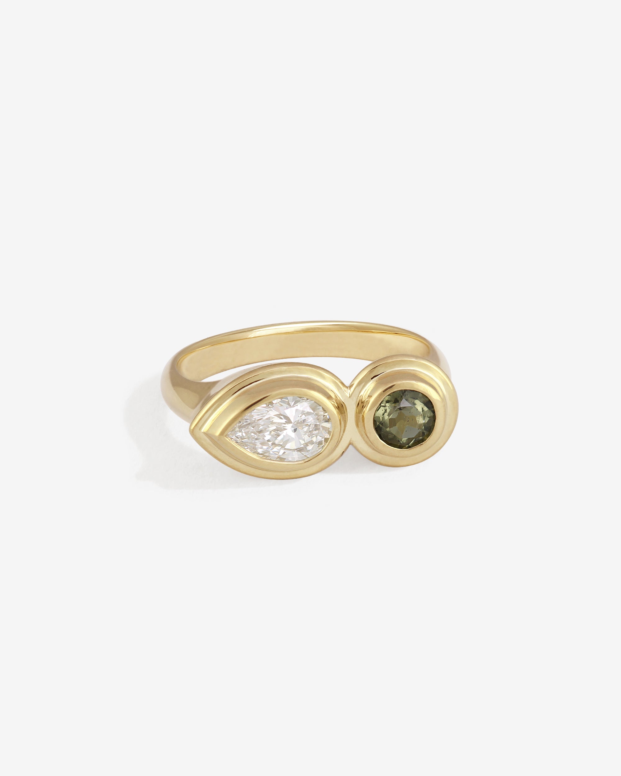 Temple of the Sun Hara Ring Moldavite Diamond Solid Gold