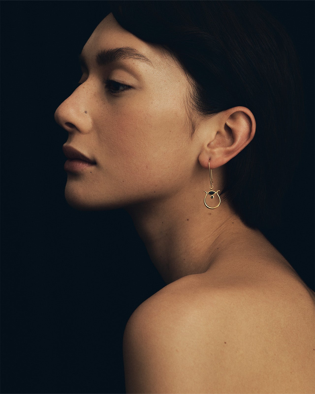 Temple of the Sun Hathor Earrings Gold Vermeil