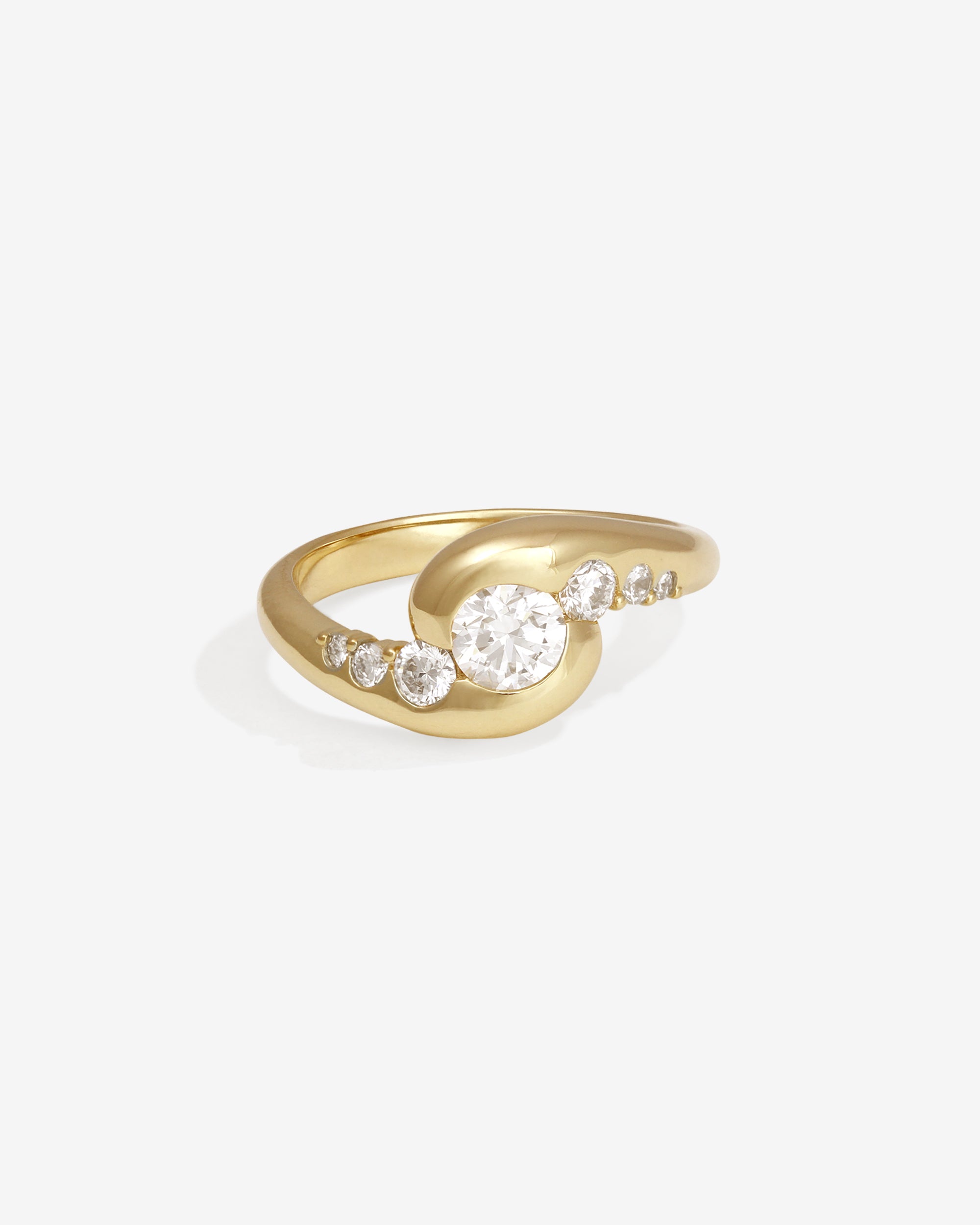 Temple of the Sun Helix Ring Diamond Solid Gold
