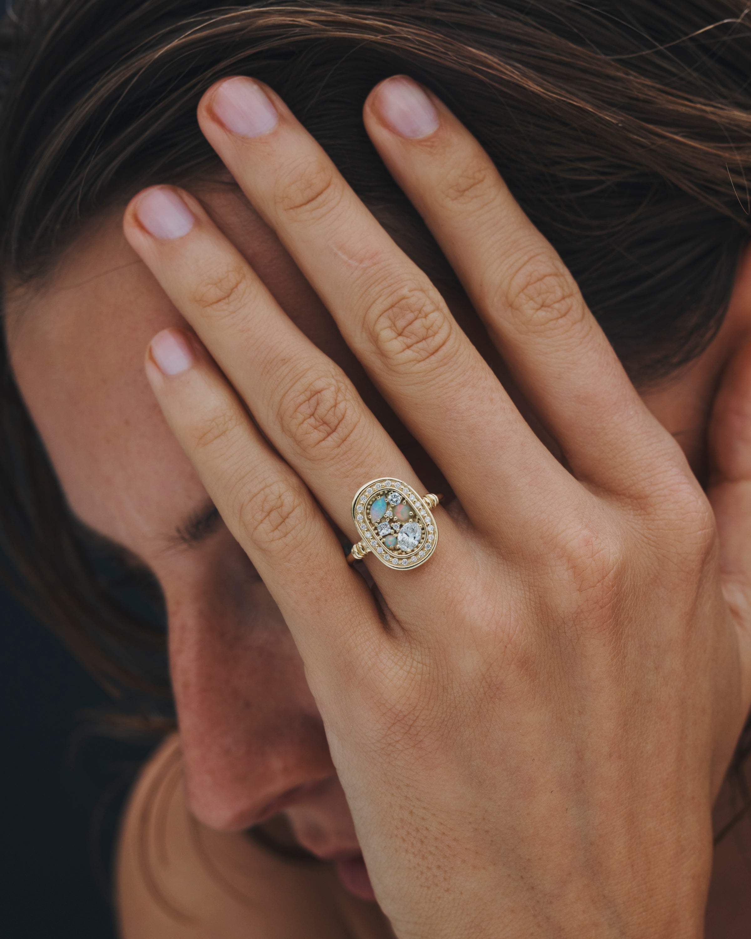 Temple of the Sun Illume Halo Diamond and Opal Solid Gold