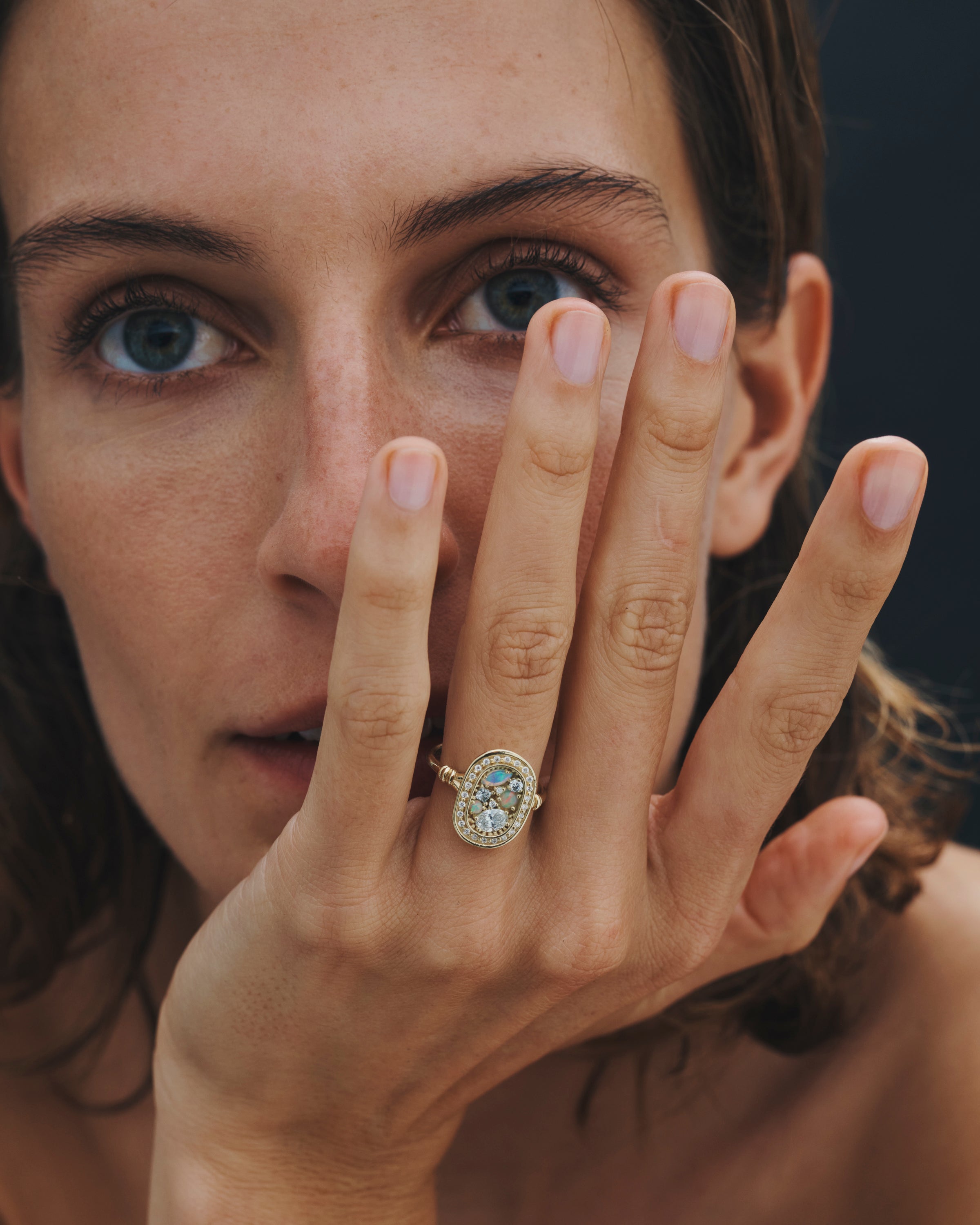 Temple of the Sun Illume Halo Diamond and Opal Solid Gold