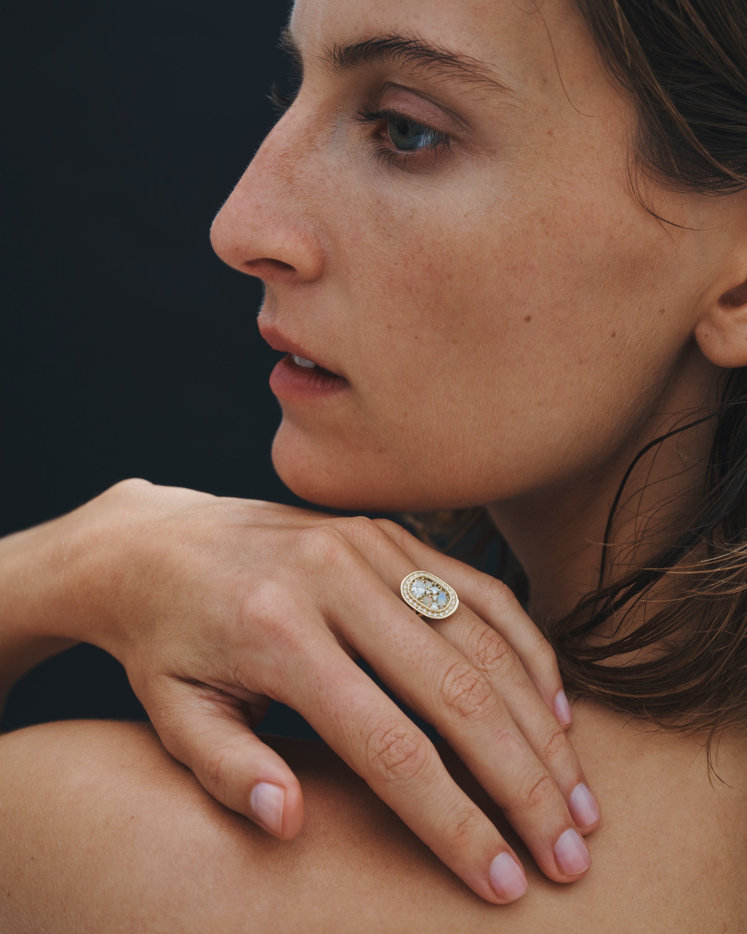 Temple of the Sun Illume Halo Diamond and Opal Solid Gold