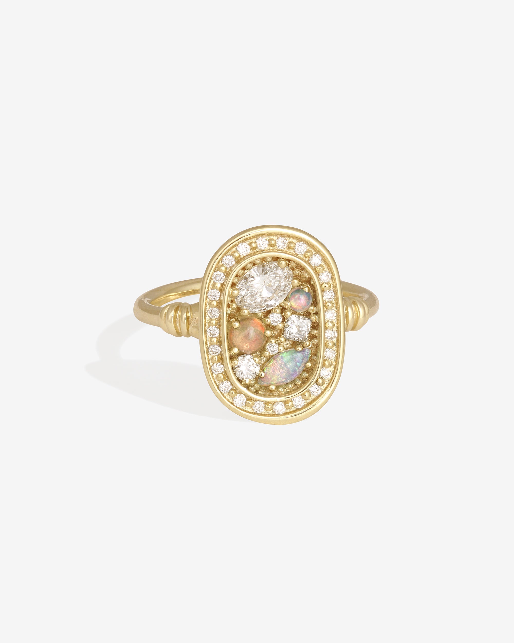 Temple of the Sun Illume Halo Diamond and Opal Solid Gold