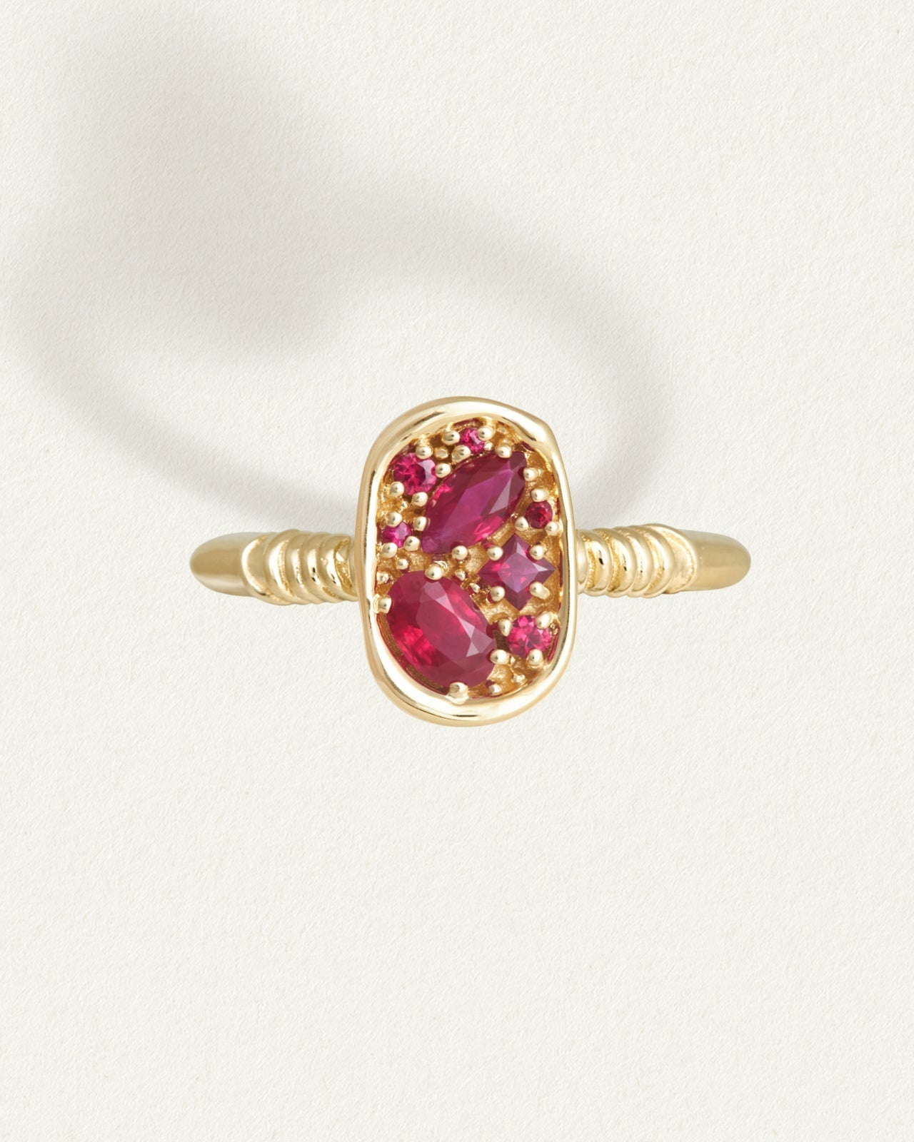 Illume Ring Ruby Solid Gold Temple of the Sun Jewellery