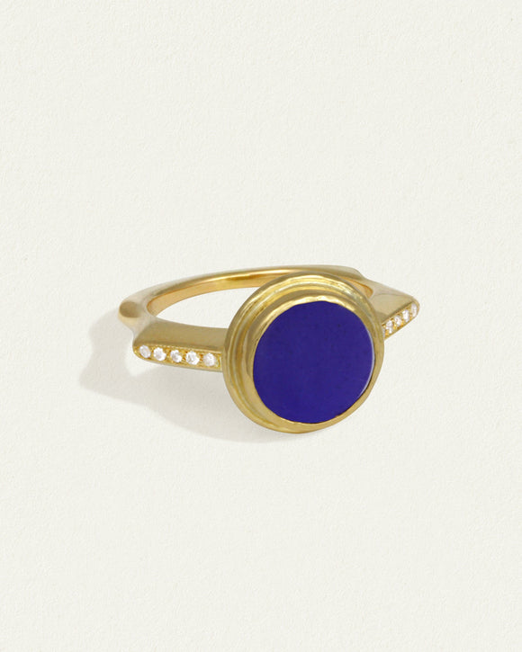 Temple of the Sun Inara Ring Lapis Solid Gold