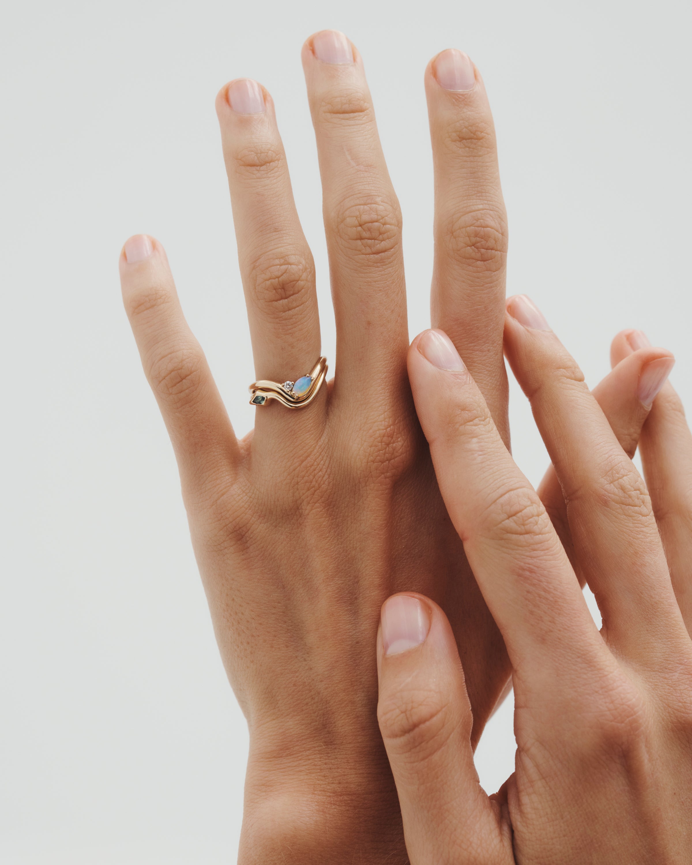 Temple of the Sun Iona Marquise Ring Opal Diamond Solid Gold